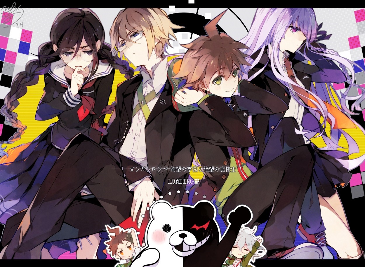 Danganronpa characters with Monokuma HD Wallpaper