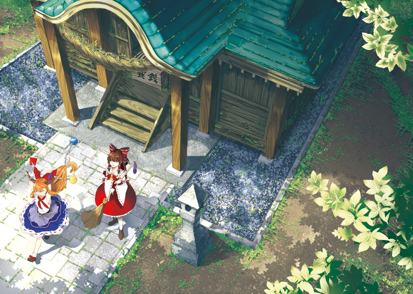 Reimu Hakurei and Marisa Kirisame from Touhou HD Wallpaper