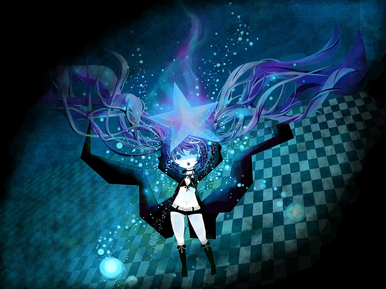 Black Rock Shooter with a Star and Wings HD Wallpaper
