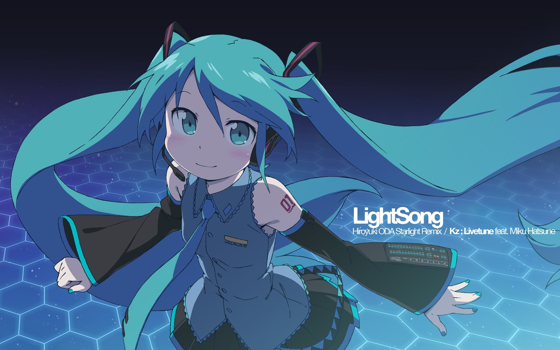 Hatsune Miku from Vocaloid - LightSong HD Wallpaper