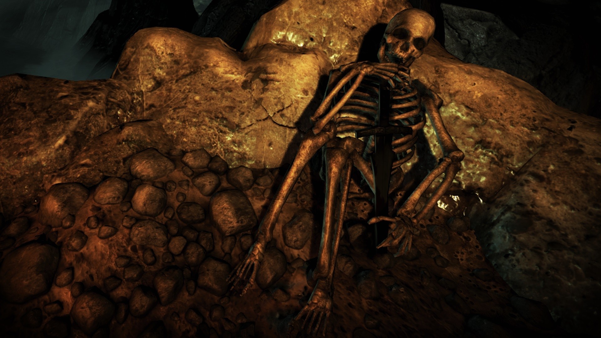 Skeleton in a cave from Mortal Kombat X HD Wallpaper