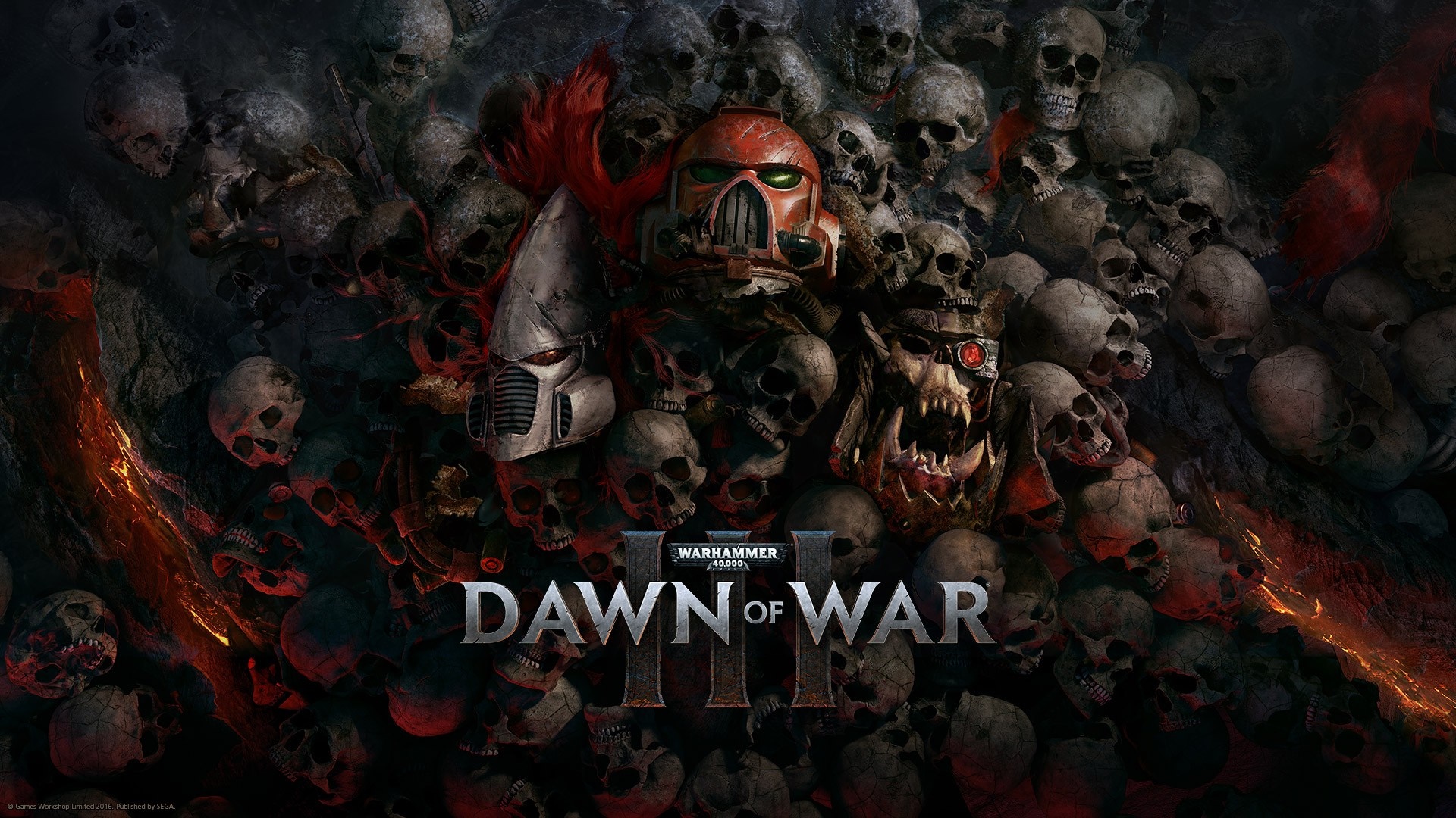 Warhammer 40,000 Dawn of War III Skulls and Helmets HD Wallpaper