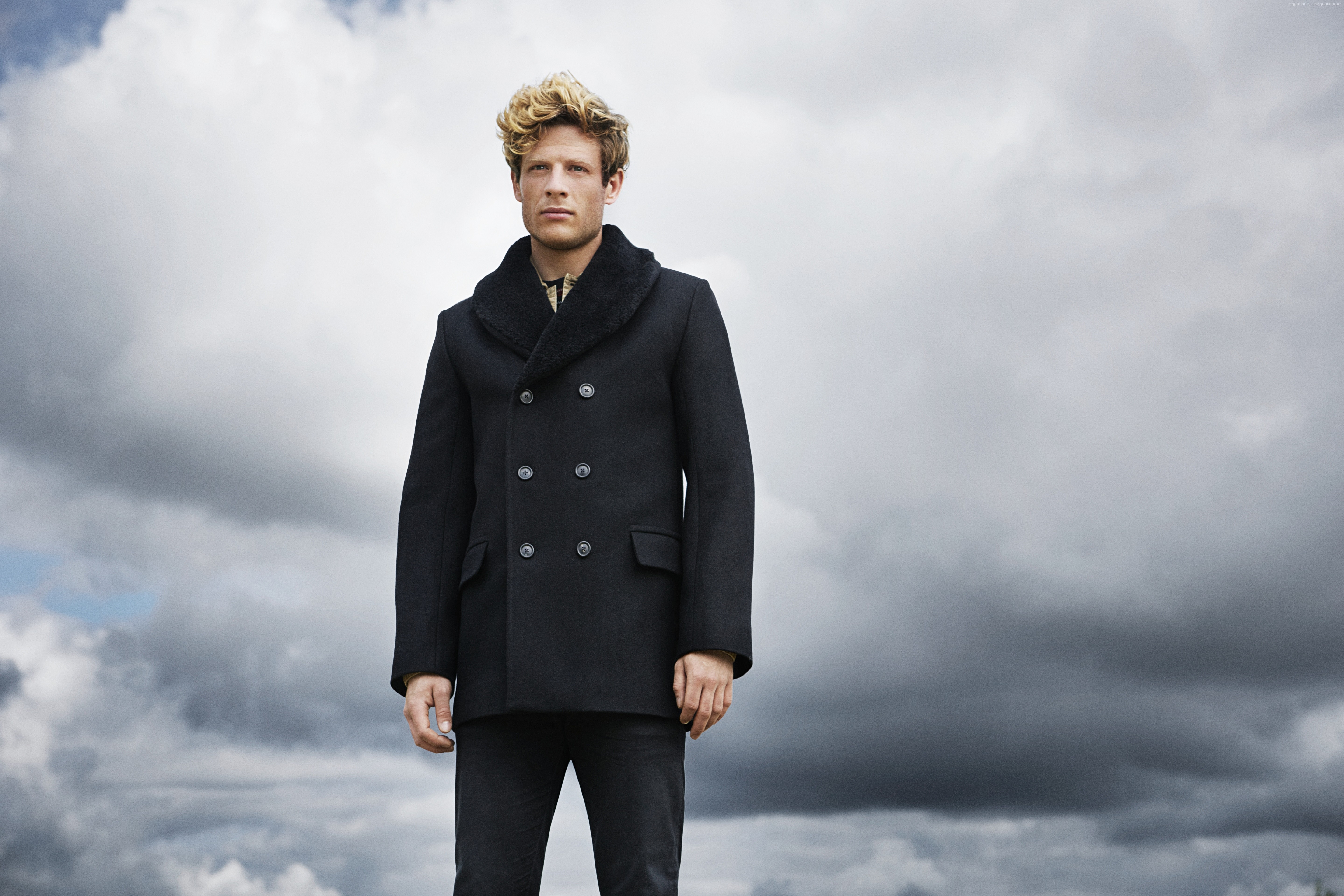 James Norton in a black coat HD Wallpaper