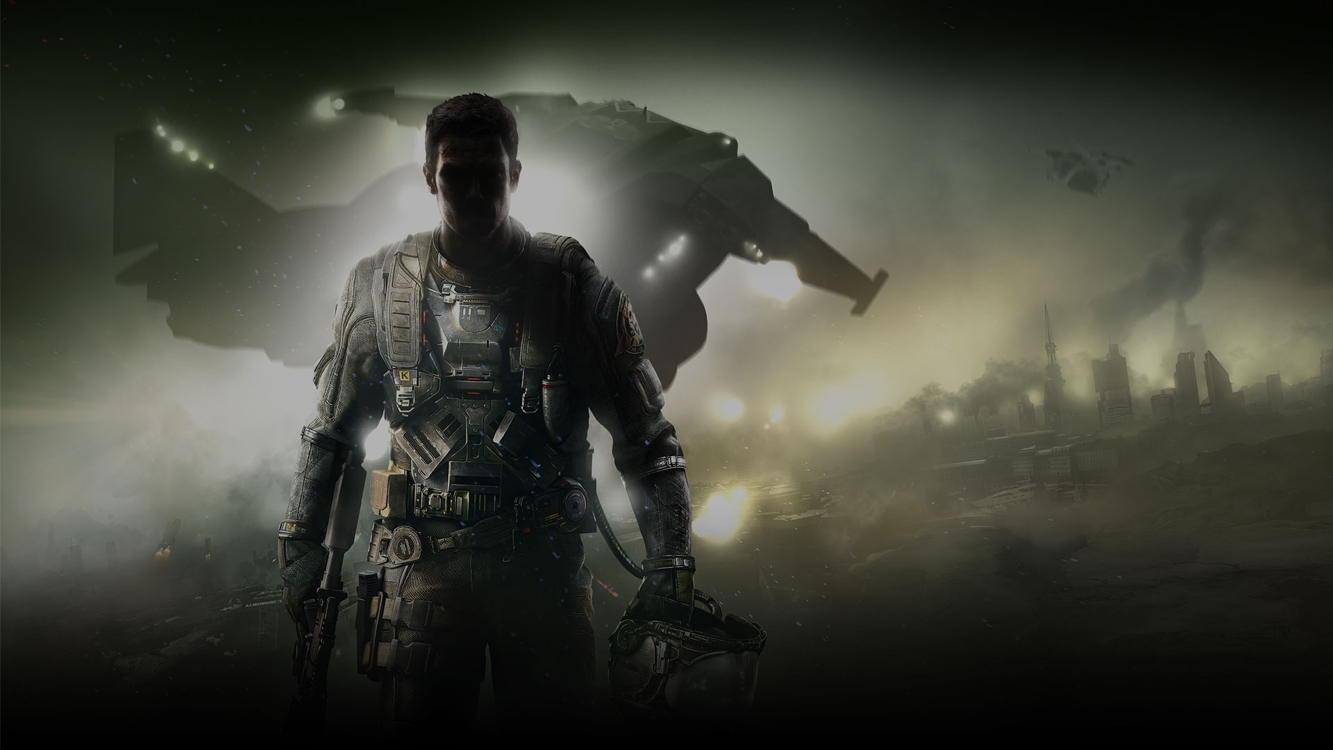 Soldier from Call of Duty Infinite Warfare in a destroyed city HD Wallpaper