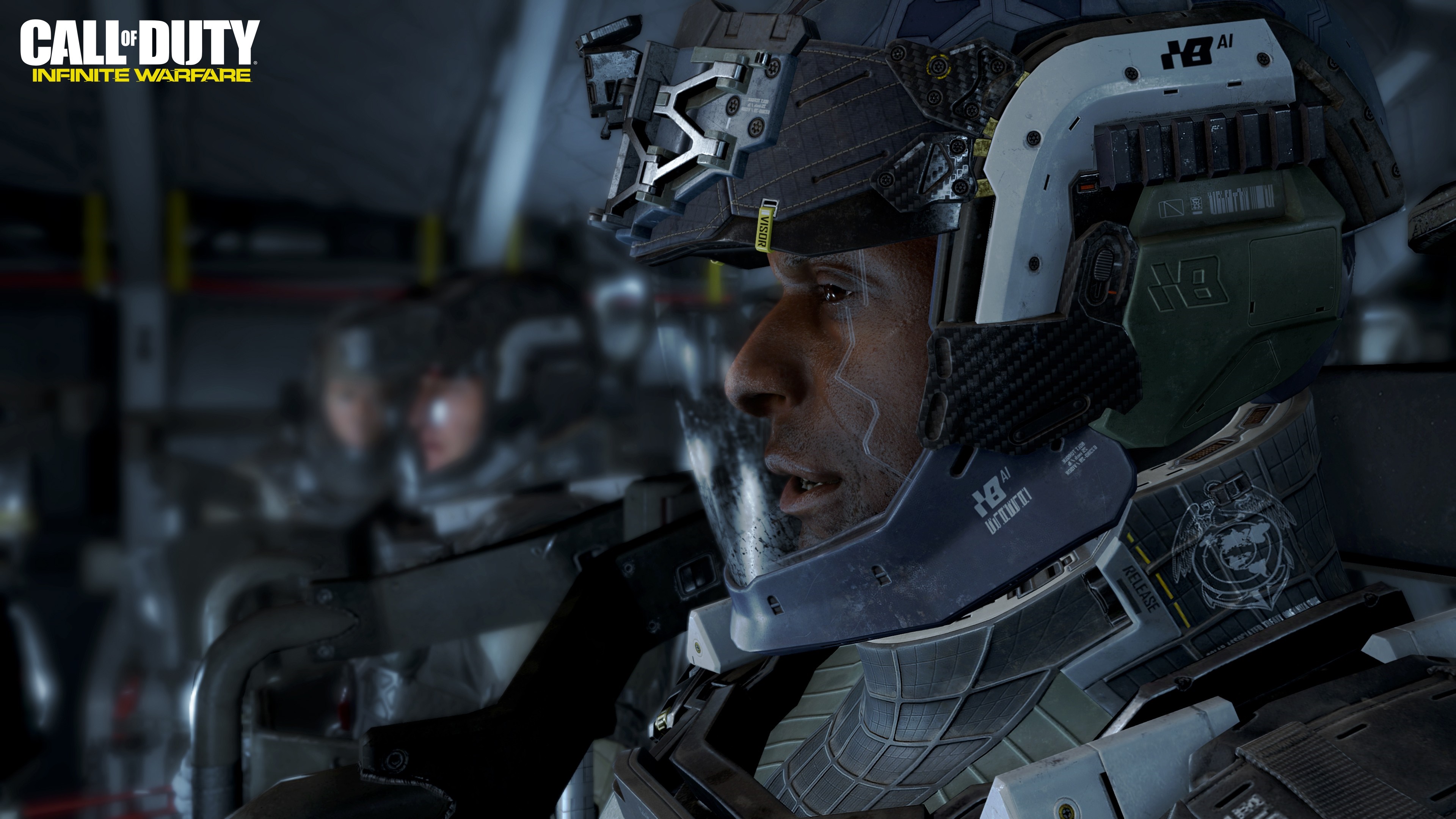 Soldier in futuristic helmet from Call of Duty Infinite Warfare HD Wallpaper