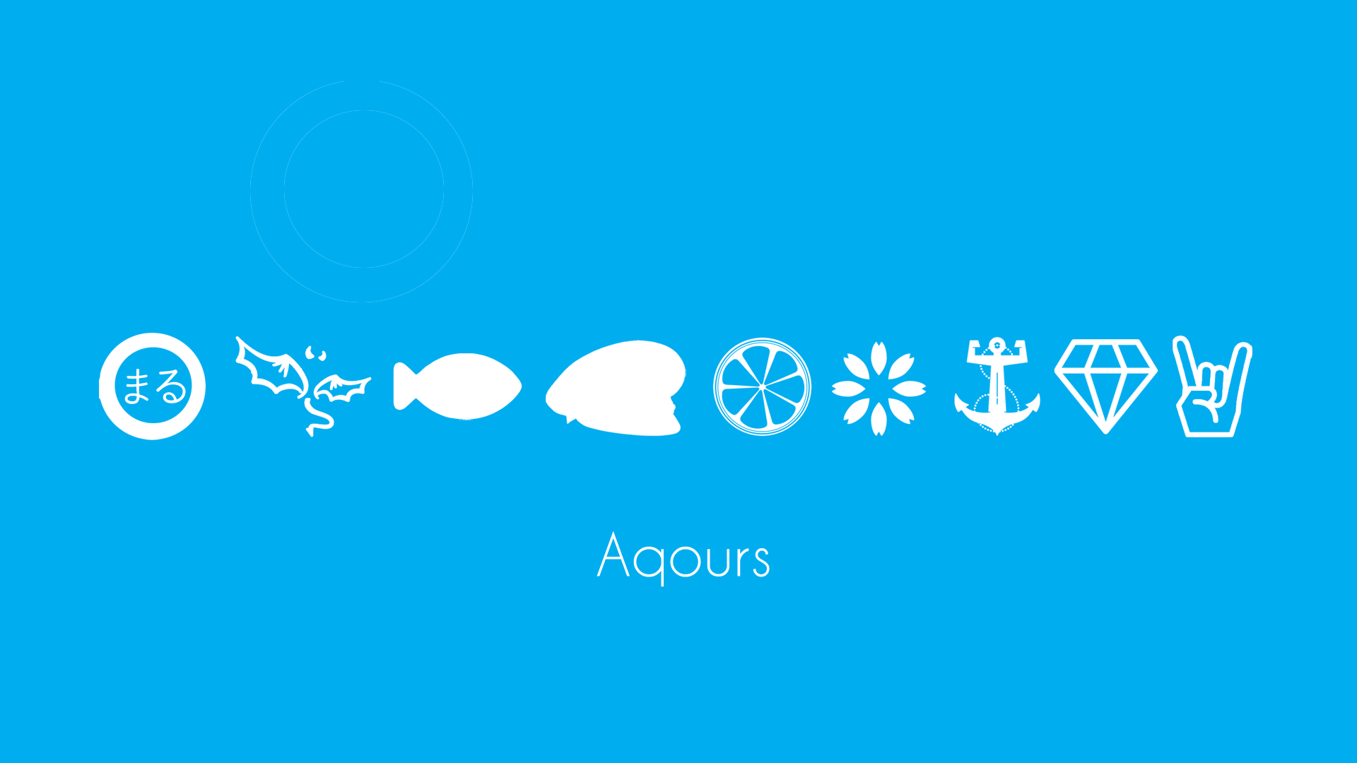 Aqours logo with symbols from Love Live Sunshine HD Wallpaper