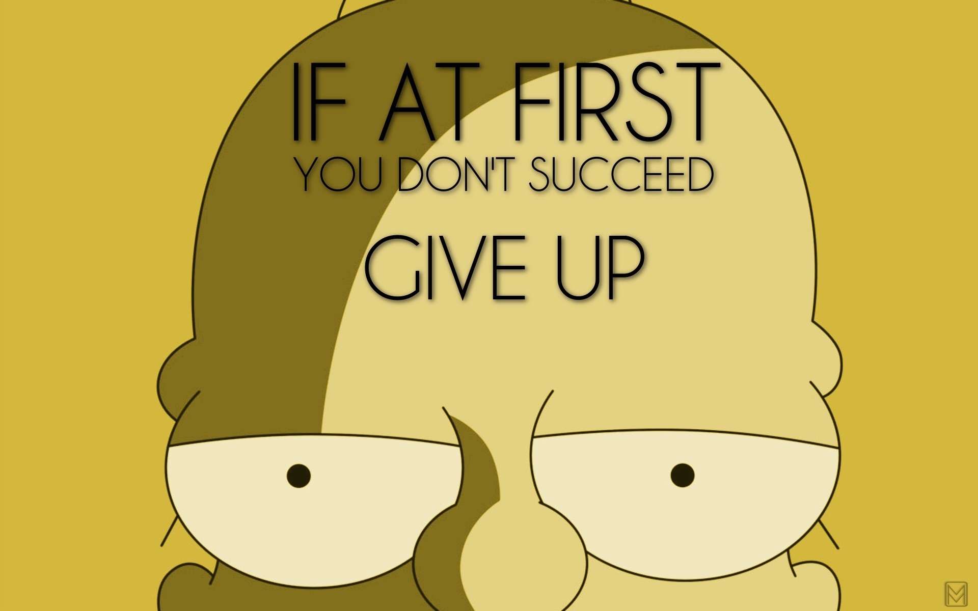 Homer Simpson with motivational quote HD Wallpaper