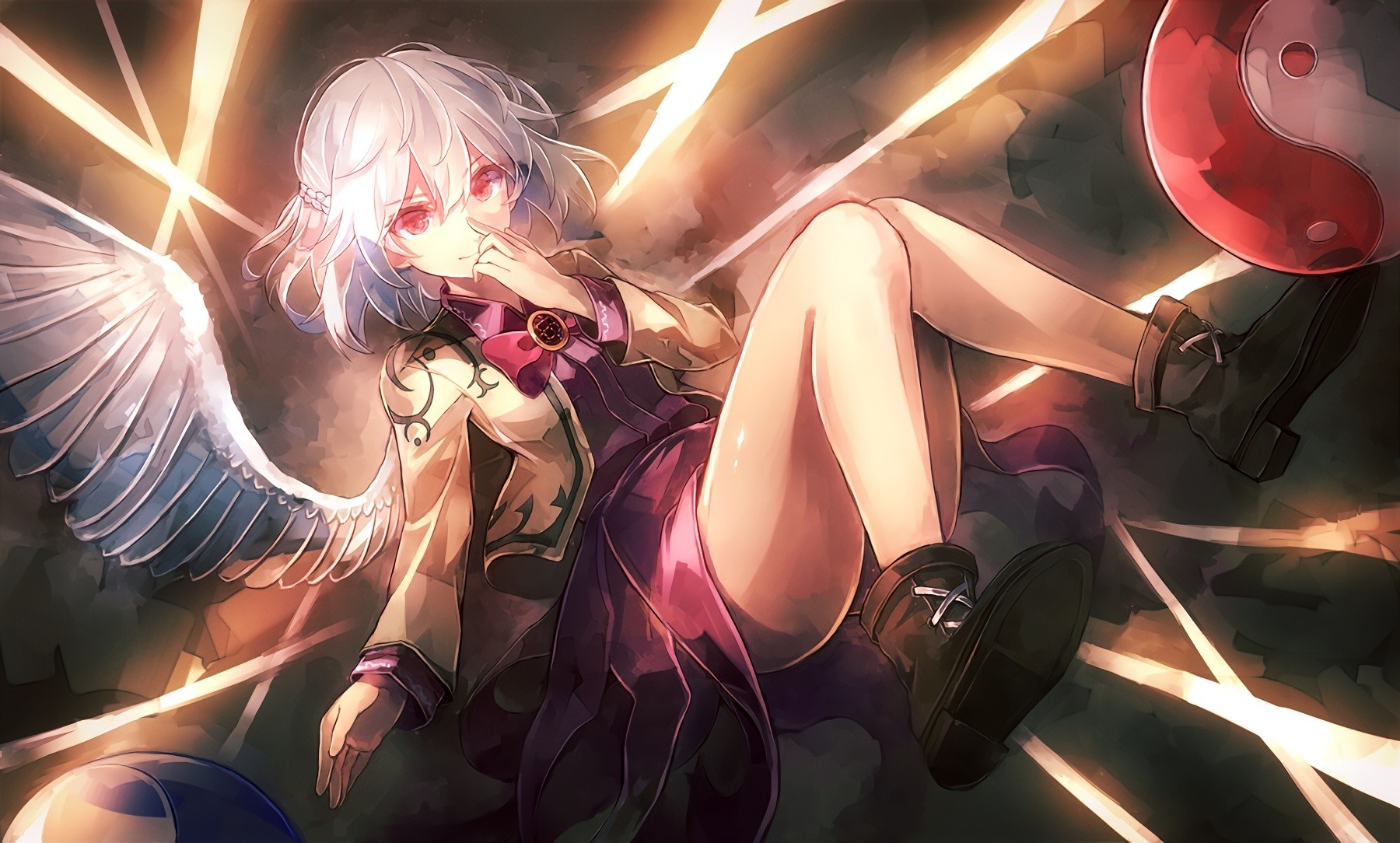Kishin Sagume from Touhou Project with wings HD Wallpaper