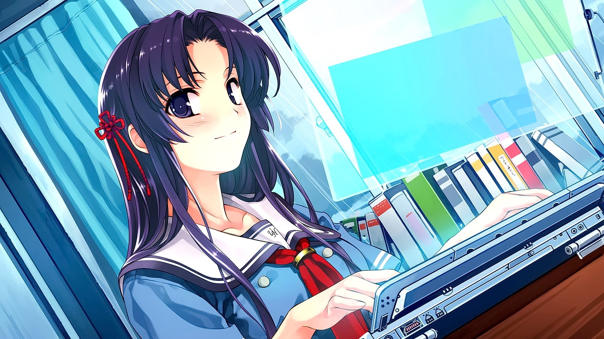 Koga Sayoko from Deep Blue Sky Pure White Wings HD Wallpaper
