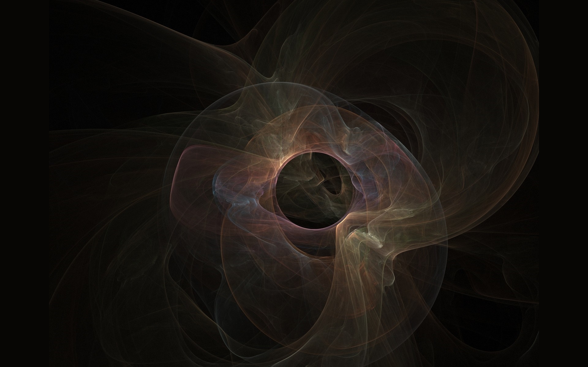 Abstract fractal art with a central dark circle HD Wallpaper