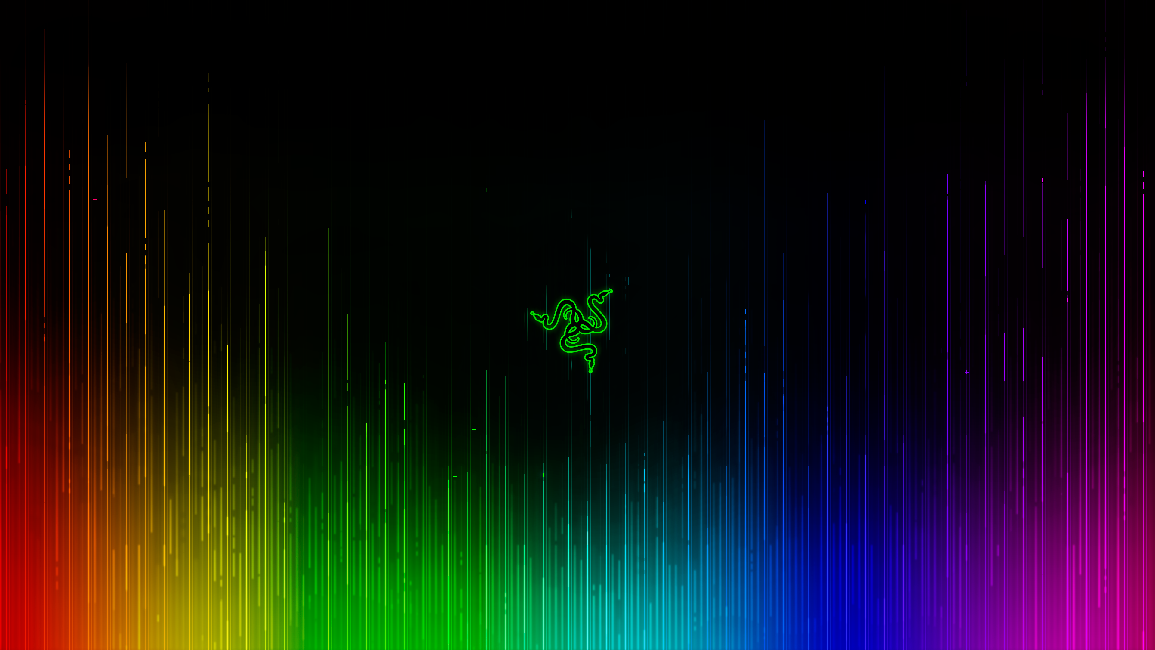 Razer logo with colorful equalizer lines HD Wallpaper