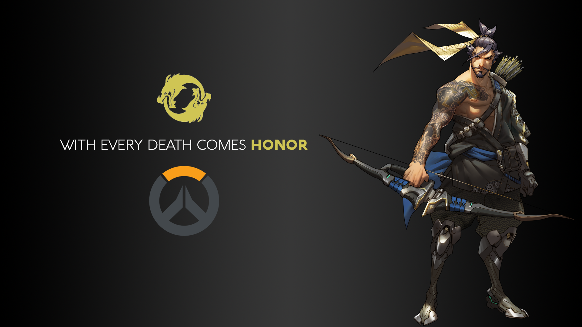 Hanzo from Overwatch with quote HD Wallpaper