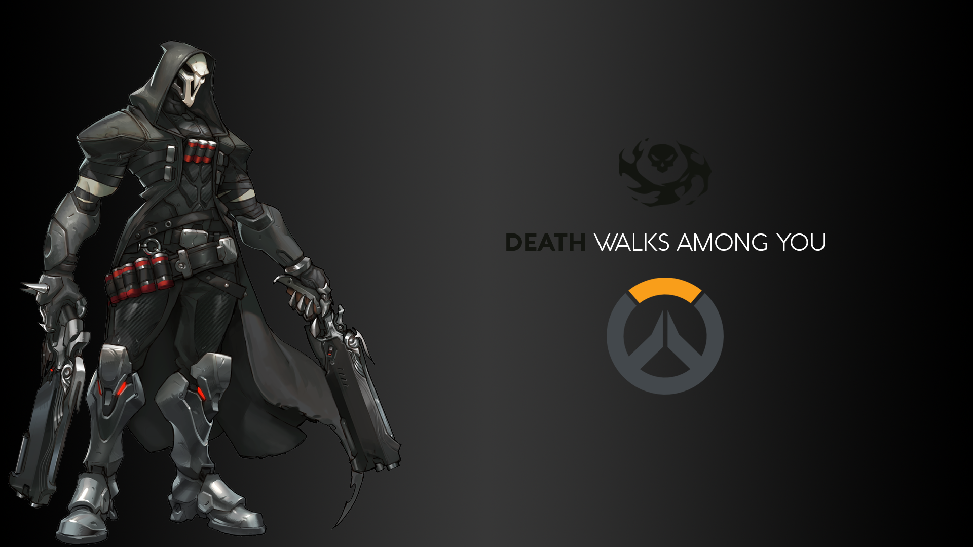 Reaper from Overwatch with text HD Wallpaper