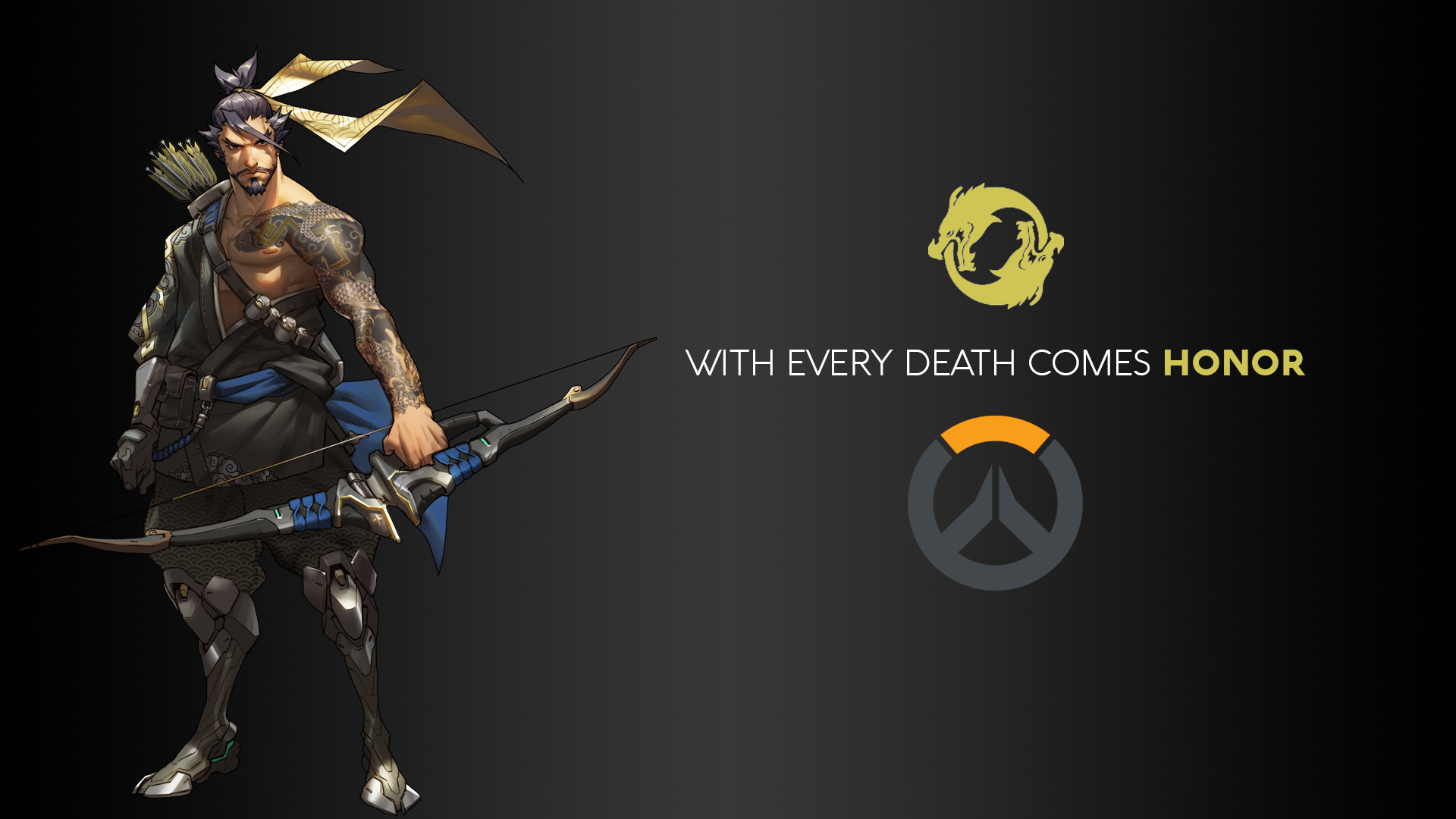 Hanzo from Overwatch with Dragon Logo HD Wallpaper