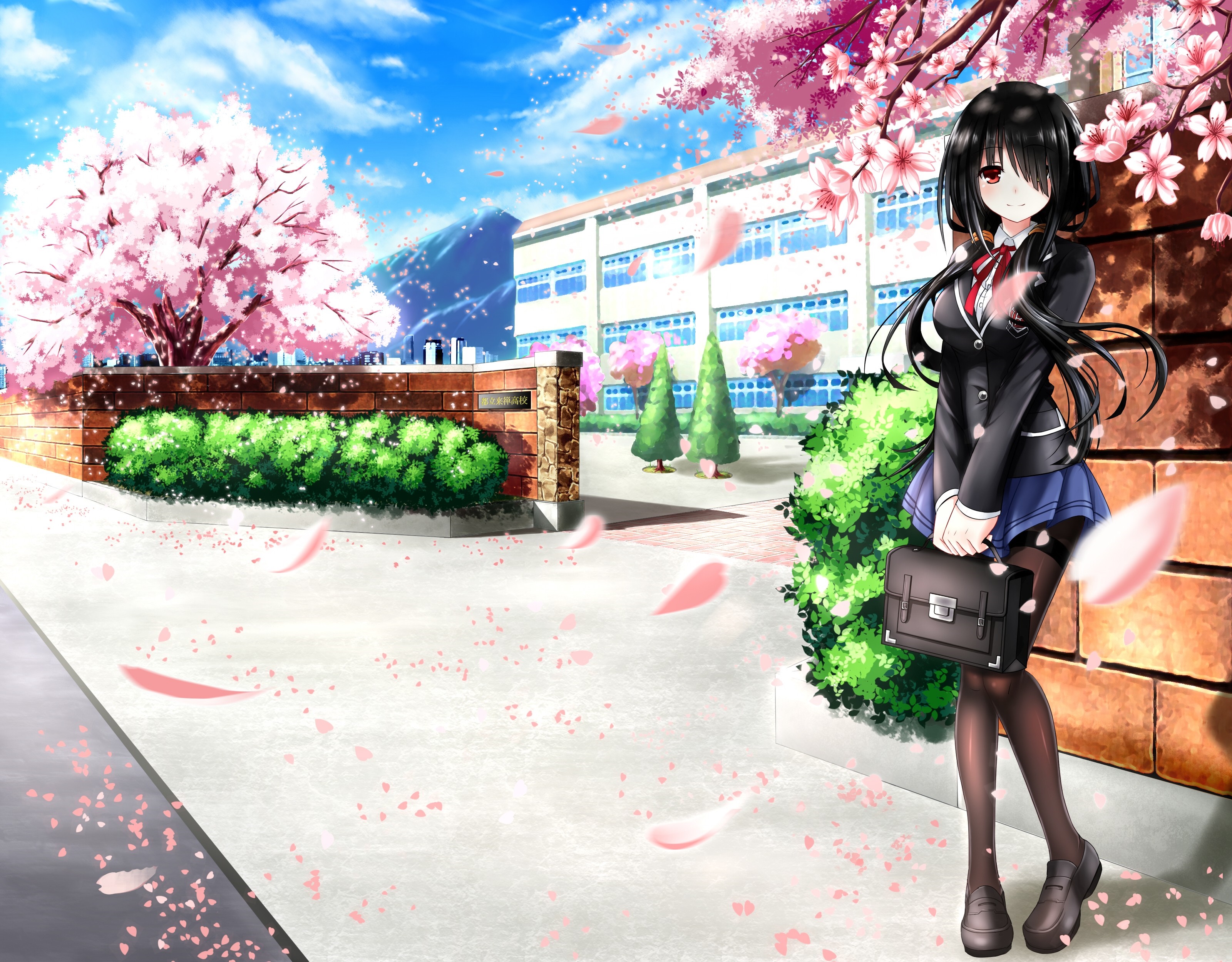 Tokisaki Kurumi from Date A Live in Spring HD Wallpaper