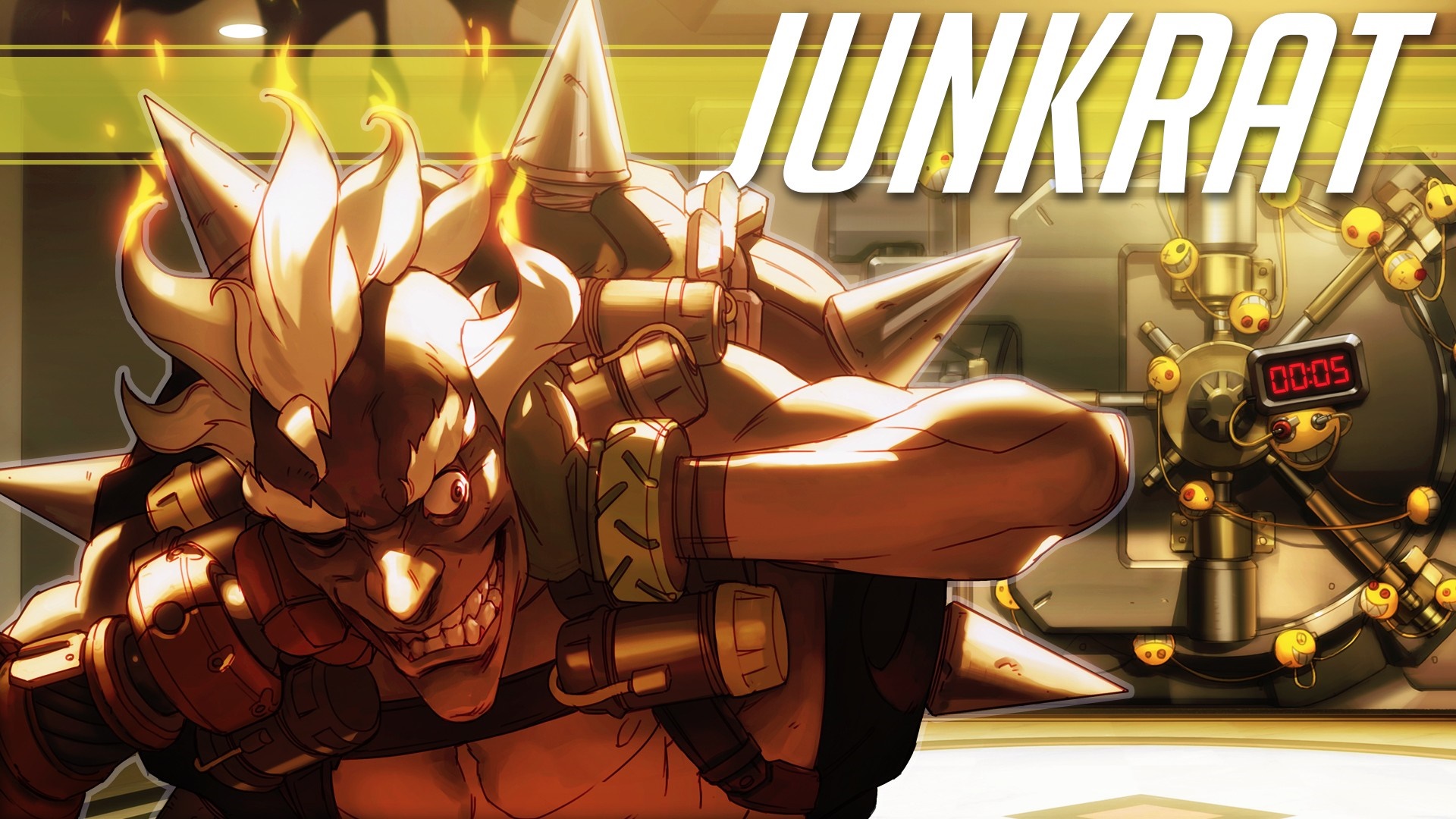 Junkrat from Overwatch with a timer HD Wallpaper