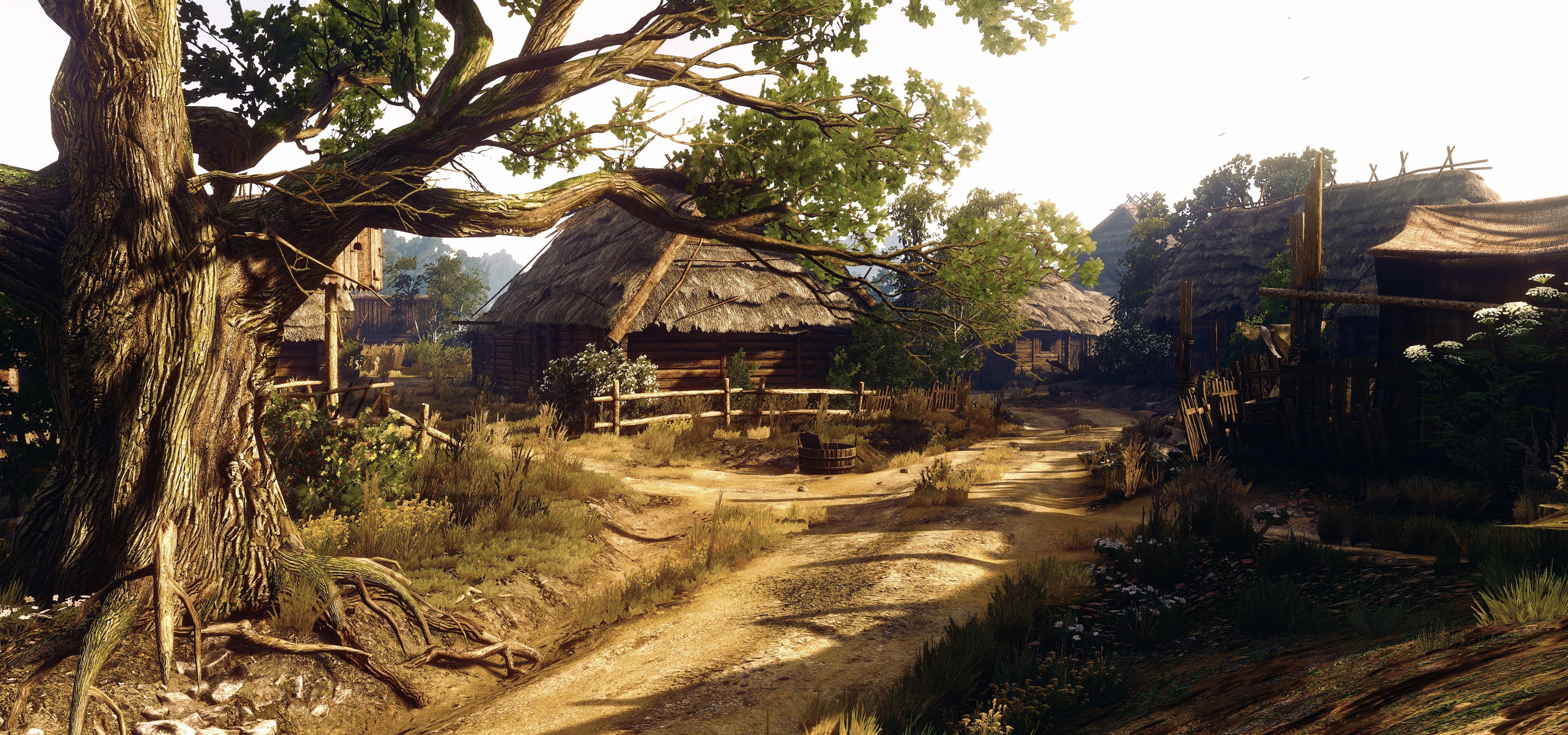 Village scene from The Witcher 3: Wild Hunt HD Wallpaper