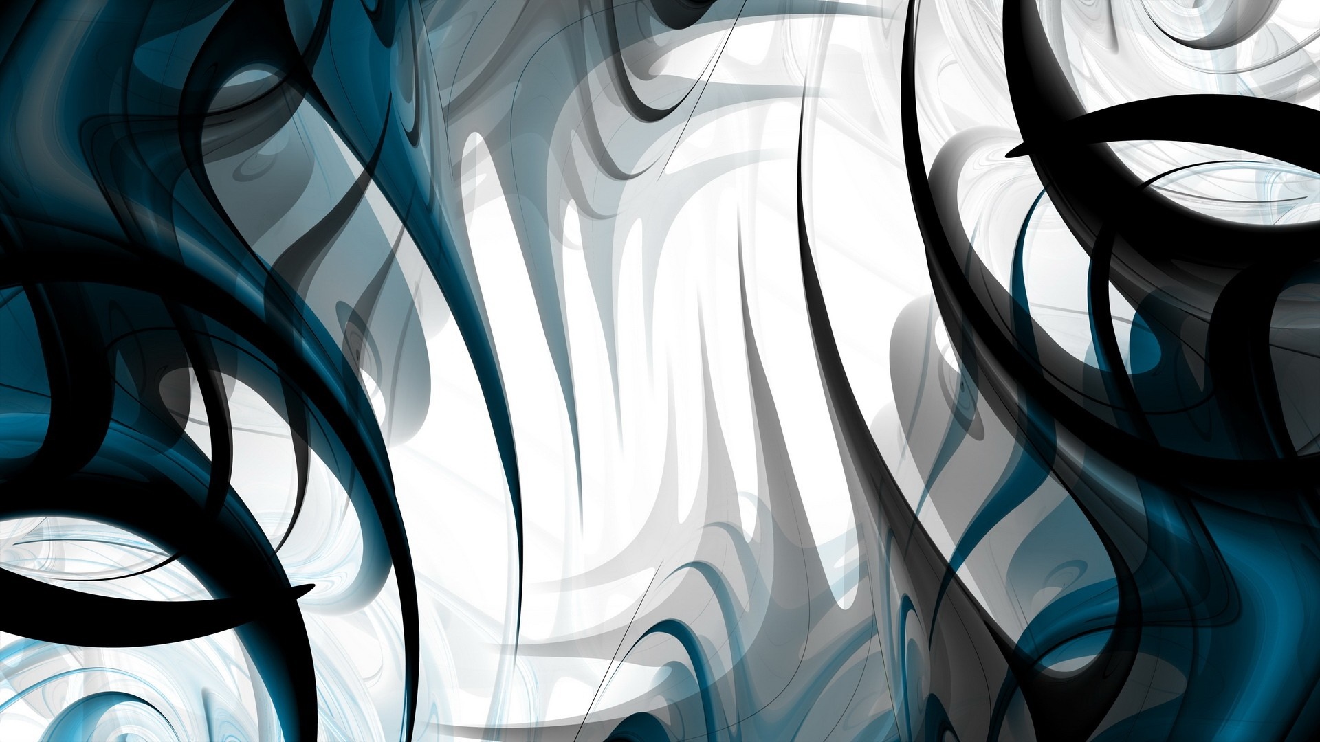 Abstract blue and black swirling digital art HD Wallpaper