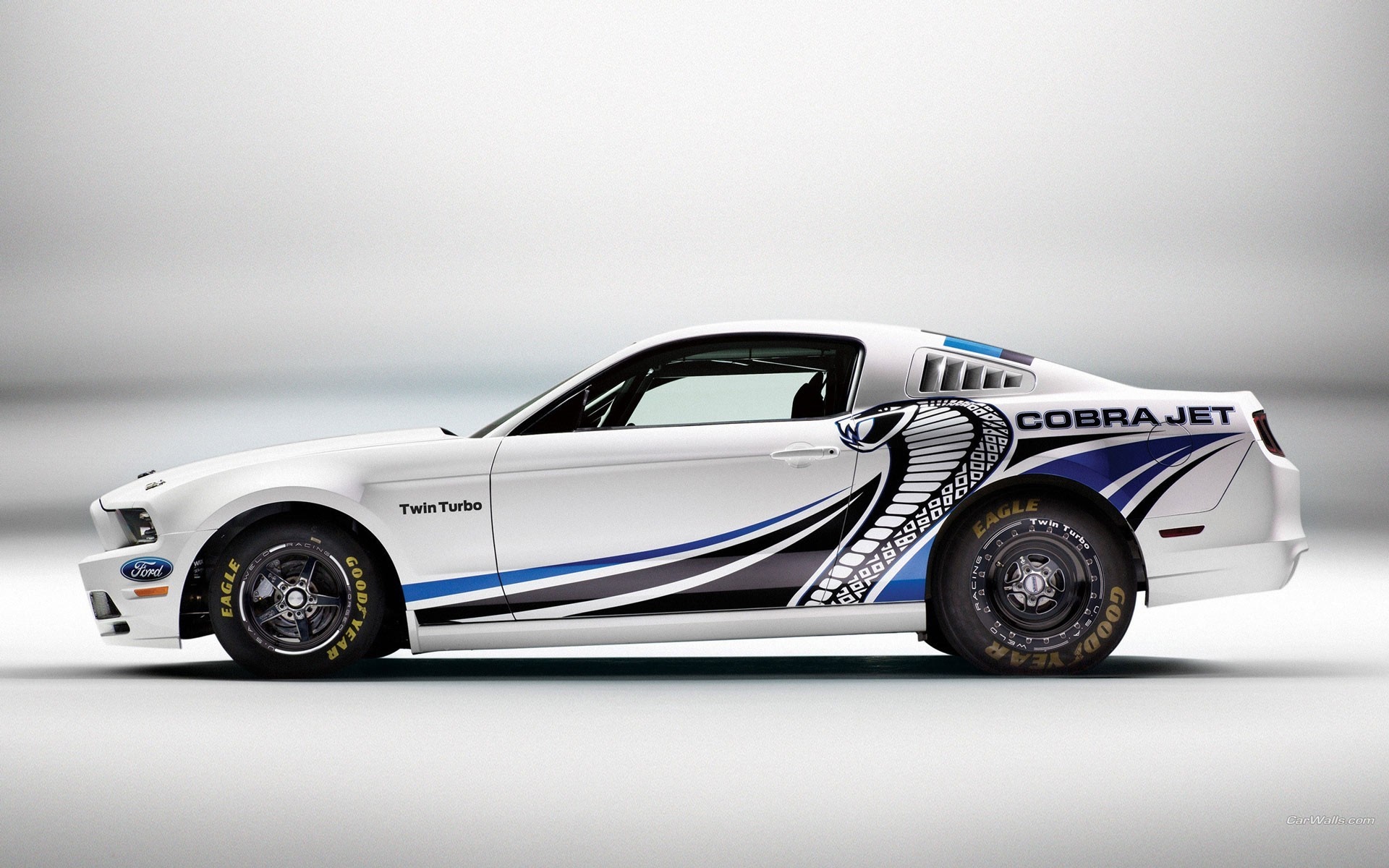 White Ford Mustang Cobra Jet Twin Turbo HD Wallpaper