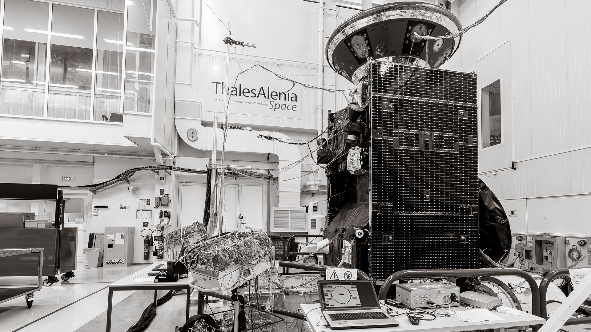 Satellite in Thales Alenia Space facility HD Wallpaper