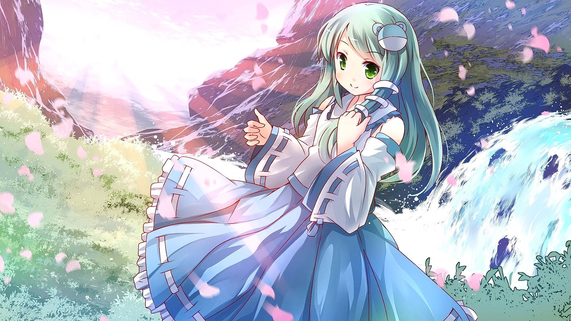 Kochiya Sanae from Touhou illustration HD Wallpaper