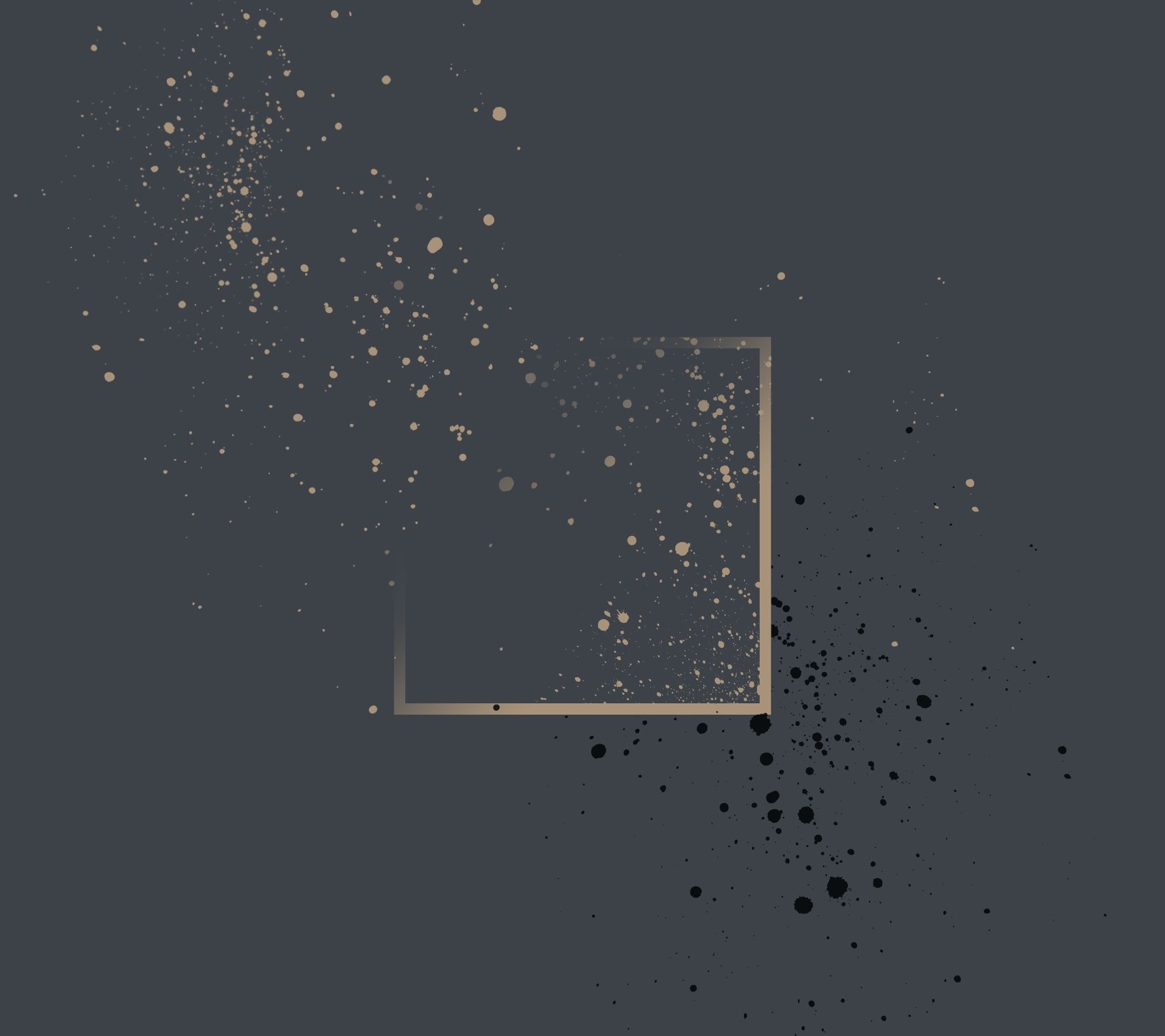 Abstract paint splatter with a square frame HD Wallpaper