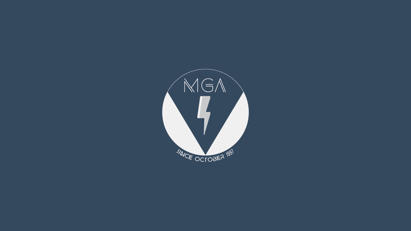 MGA logo with lightning bolt and text HD Wallpaper