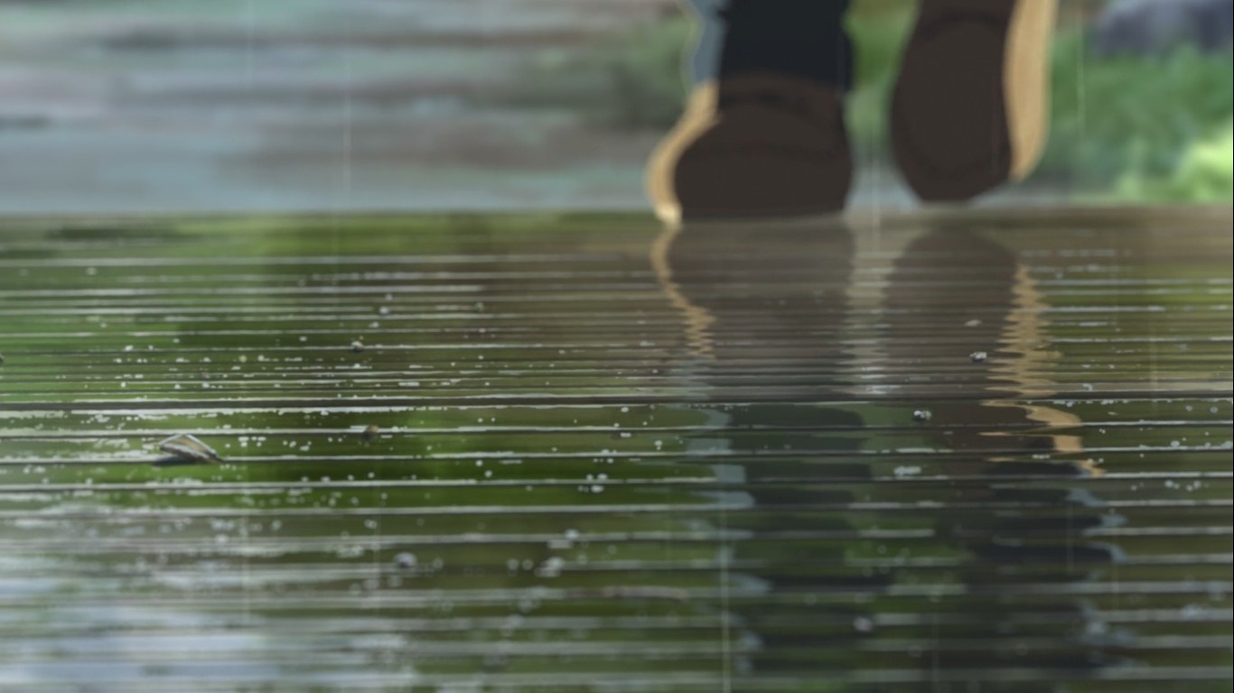 The Garden of Words rain scene HD Wallpaper