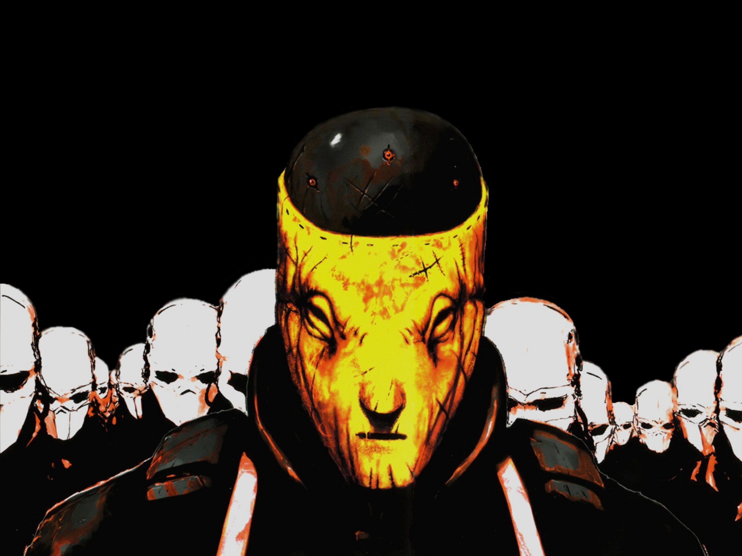 Illustration of a masked figure from Biomega HD Wallpaper