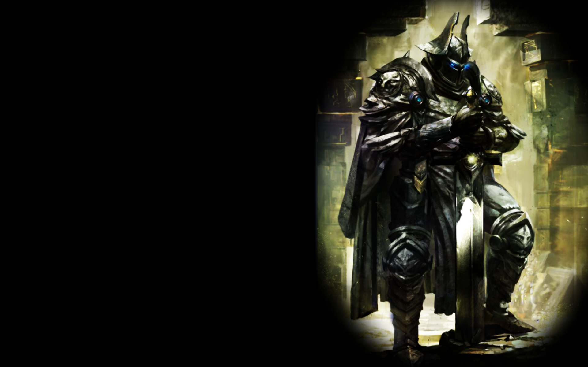 Knight in dark armor from Heroes of Camelot HD Wallpaper