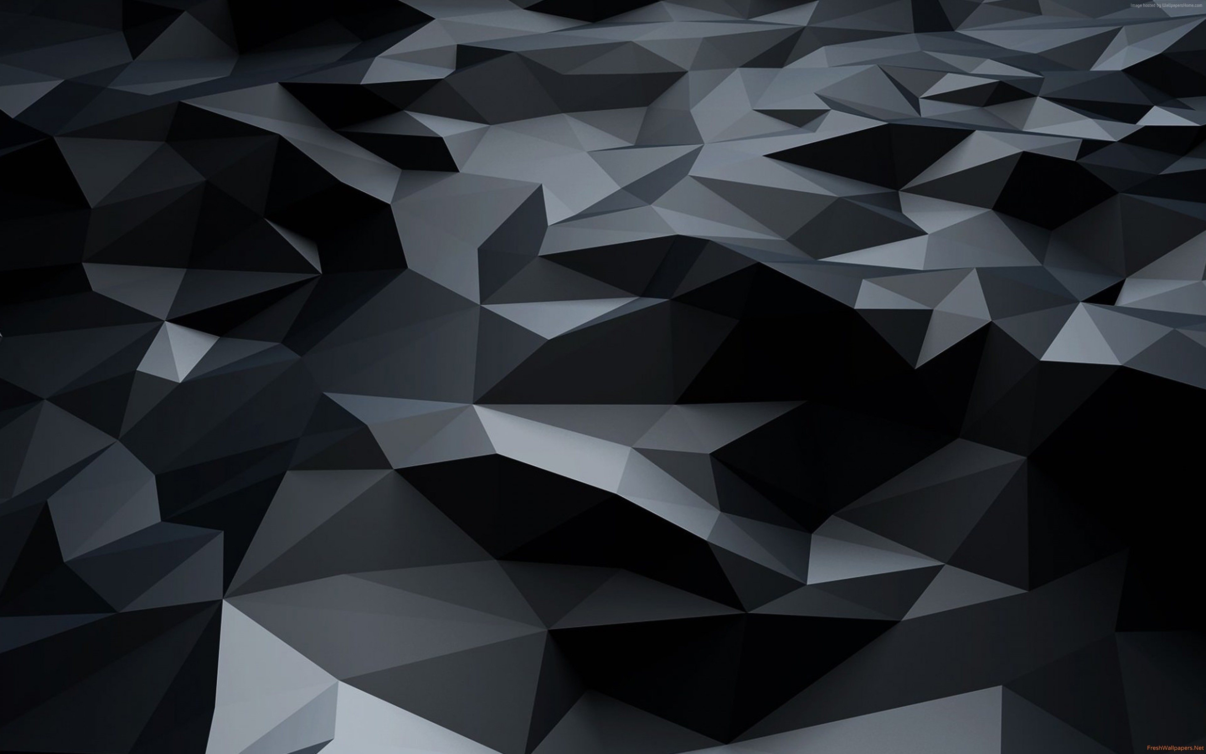 Abstract dark polygonal landscape 4K HD Wallpaper