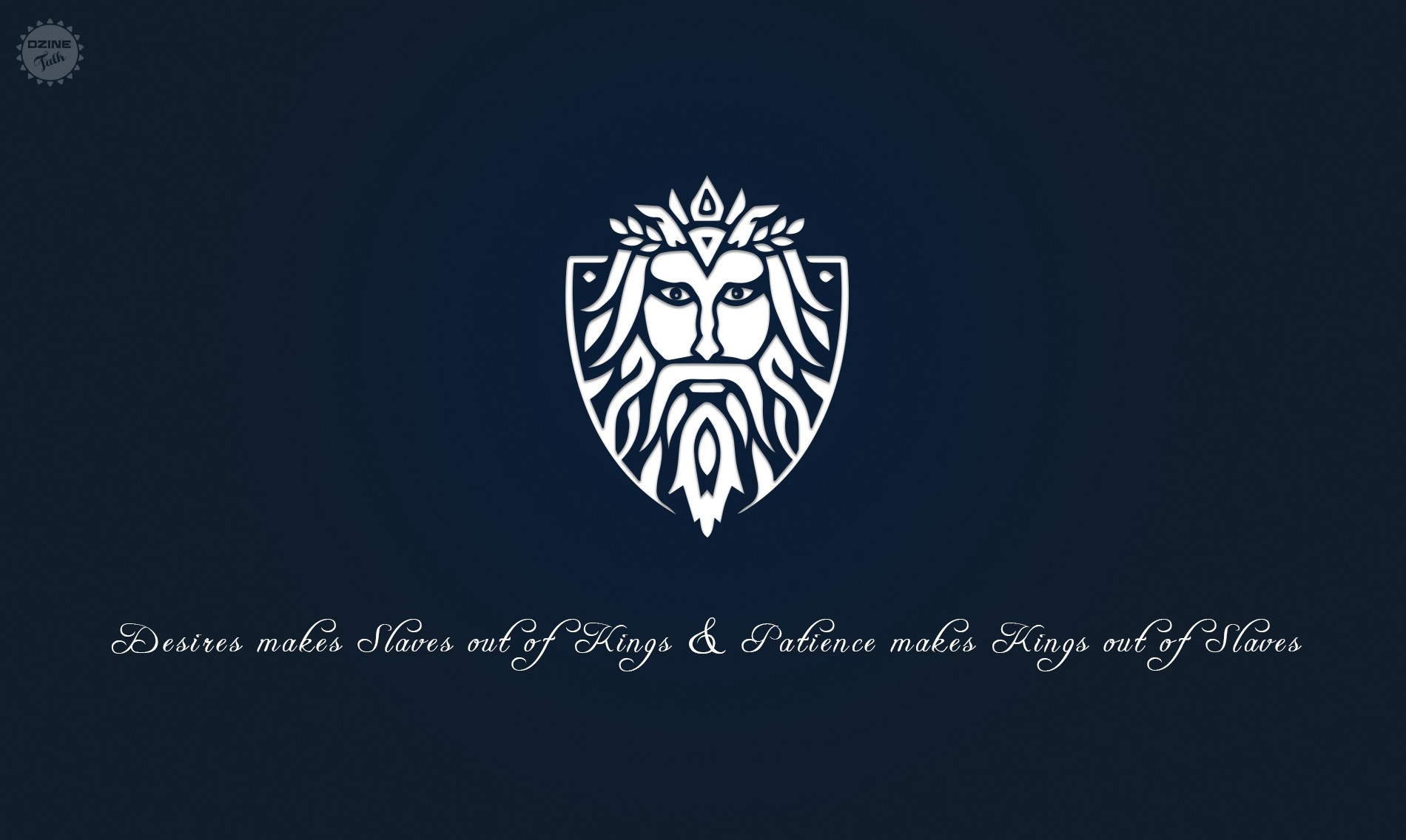 Logo with quote about kings and slaves HD Wallpaper