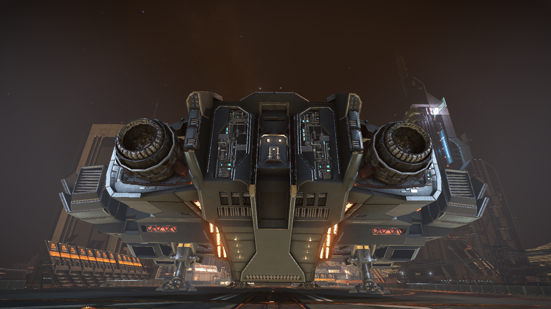 Elite Dangerous spaceship docked at a space station HD Wallpaper