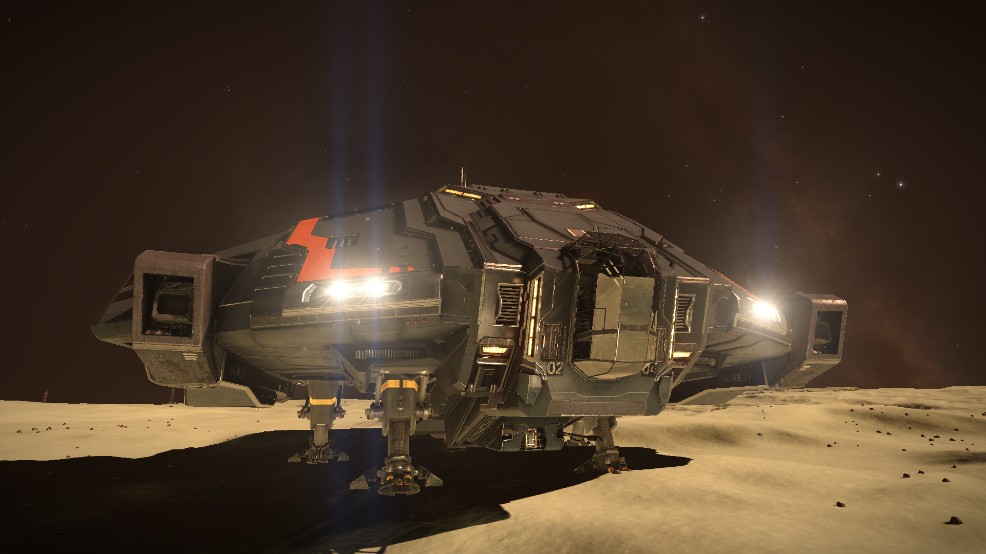 Spacecraft on a moon in Elite Dangerous HD Wallpaper