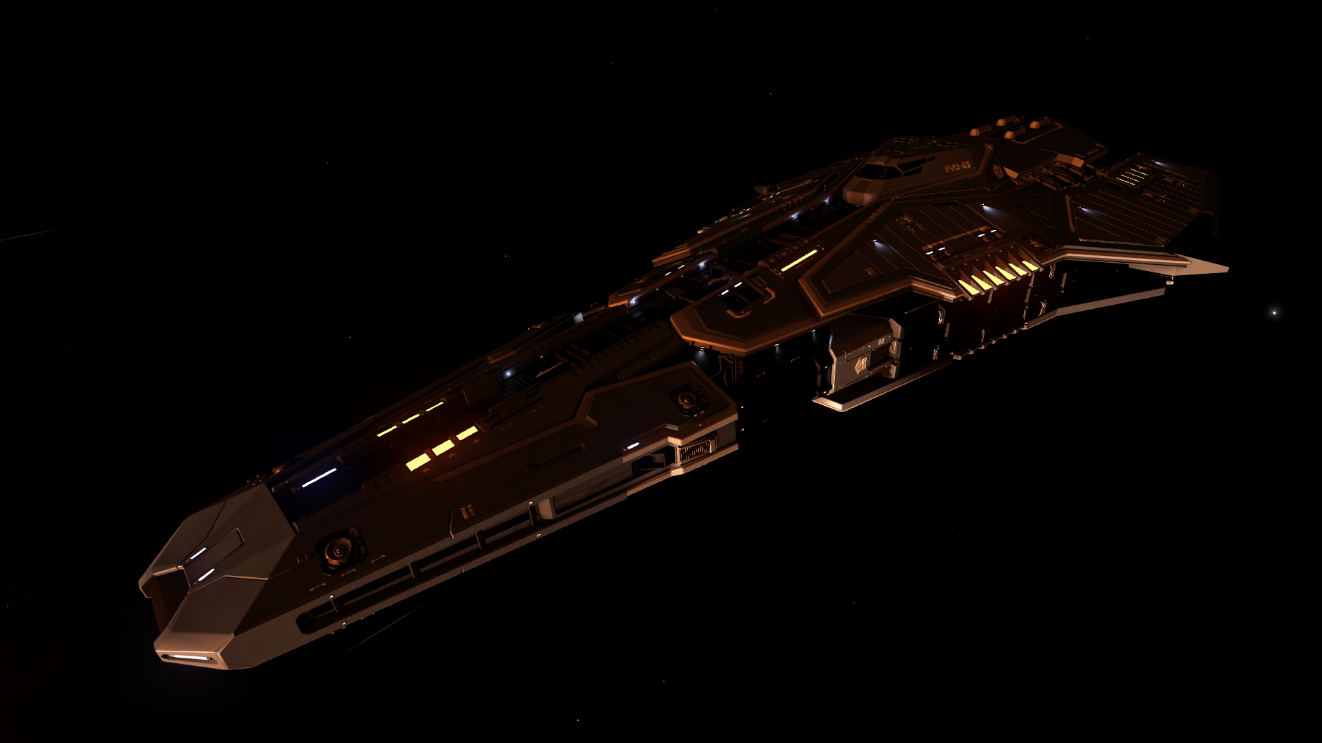 Anaconda spaceship from Elite Dangerous in space HD Wallpaper