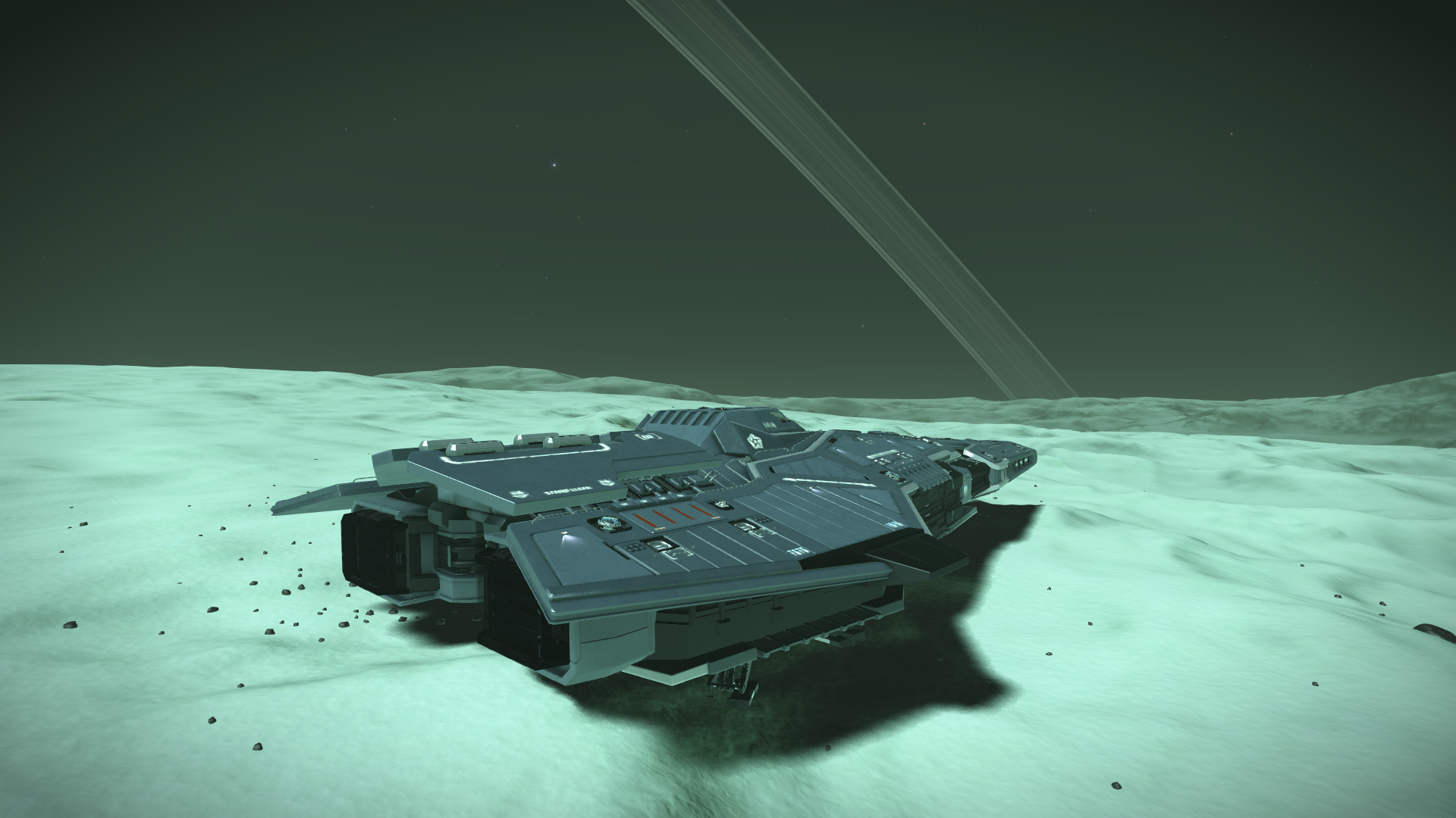 Spaceship on a desolate planet in Elite Dangerous HD Wallpaper
