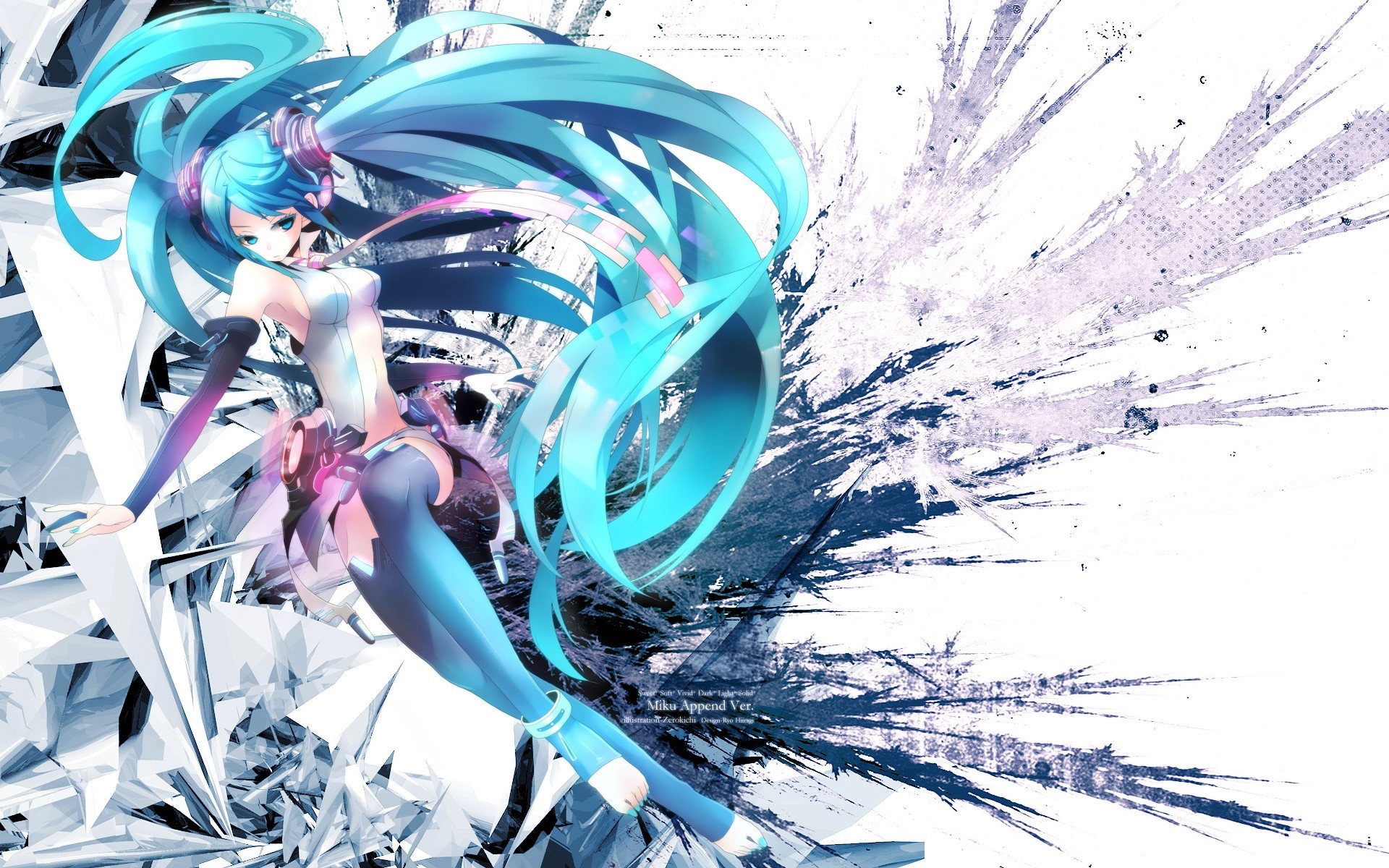 Hatsune Miku Append Ver. Vocaloid Illustration HD Wallpaper