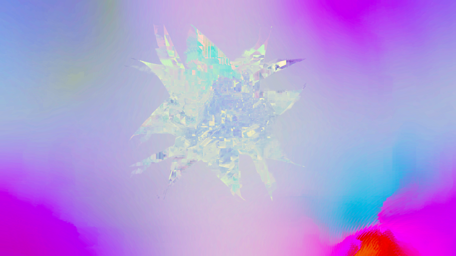 Abstract iridescent starburst with glitch art effect HD Wallpaper