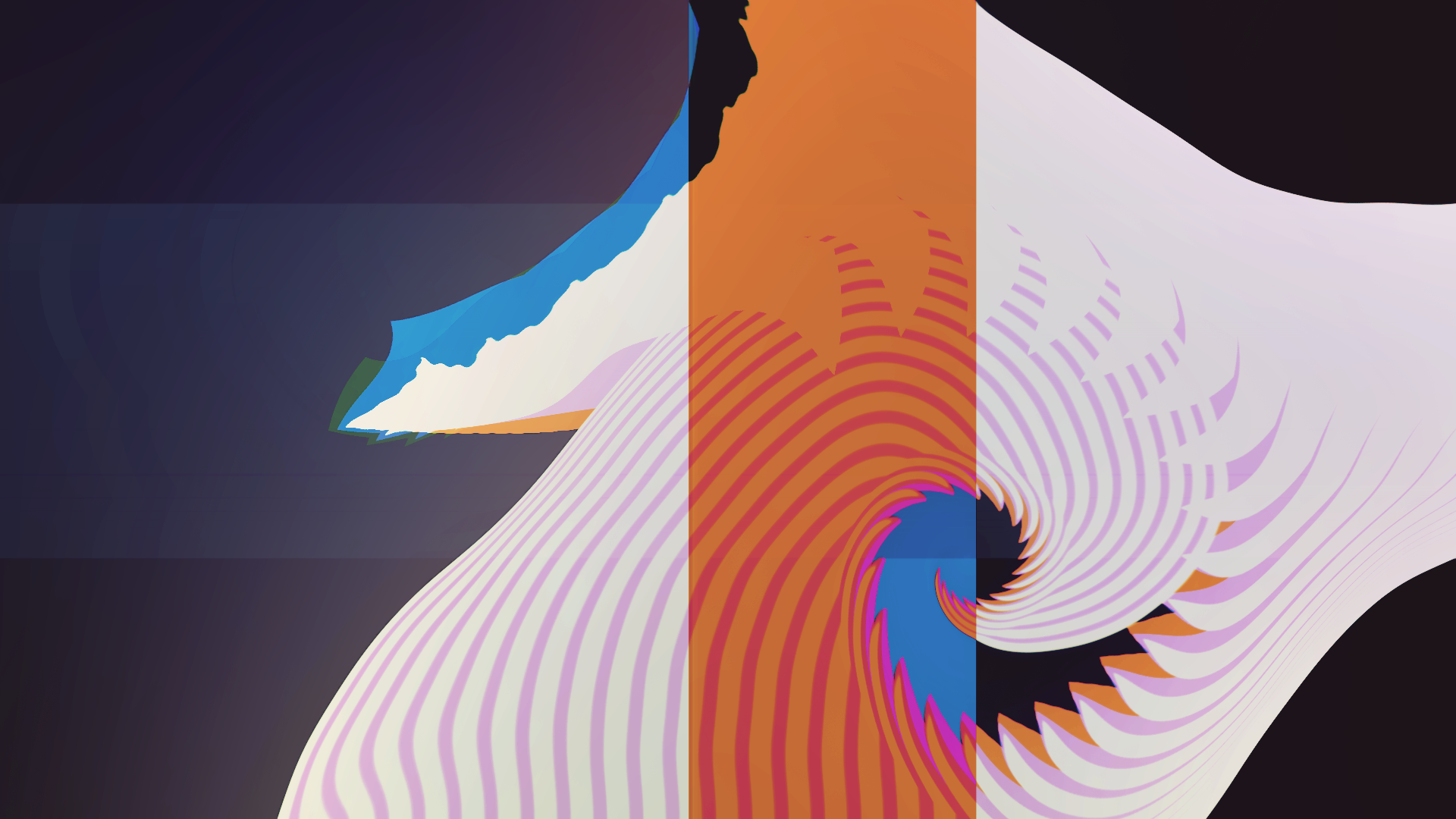 Abstract Glitch Art with Swirling Lines and Colors HD Wallpaper