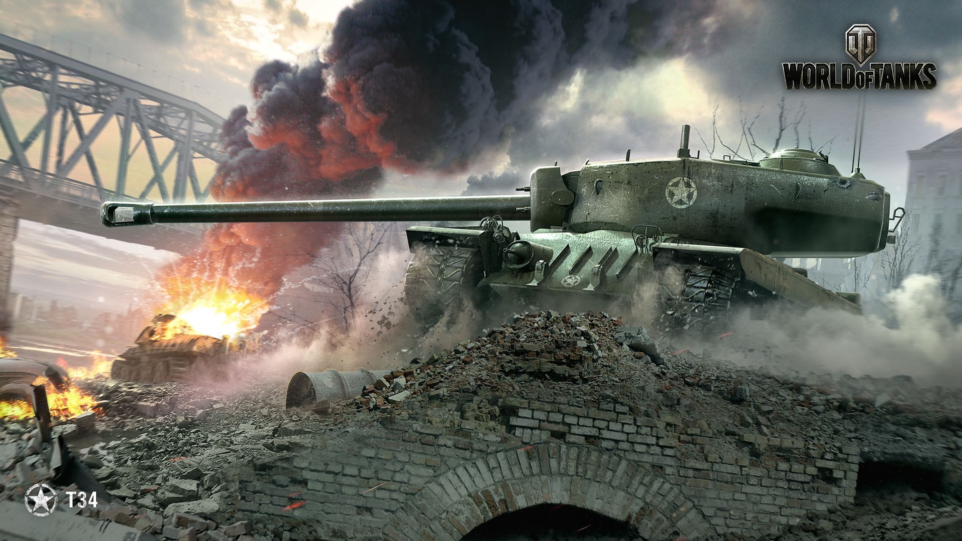 World of Tanks T34 tank in combat HD Wallpaper