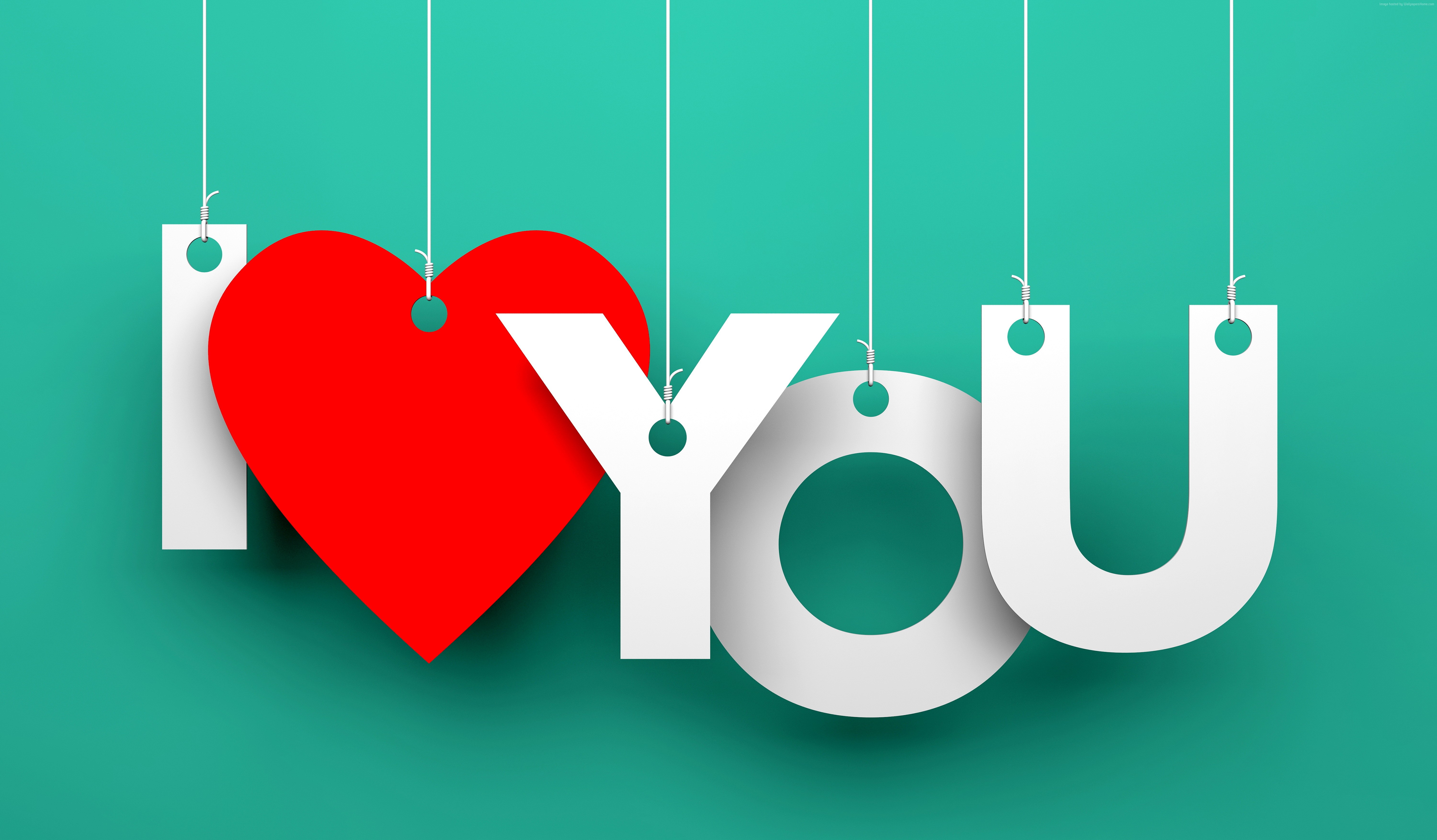 I Love You text with red heart HD Wallpaper