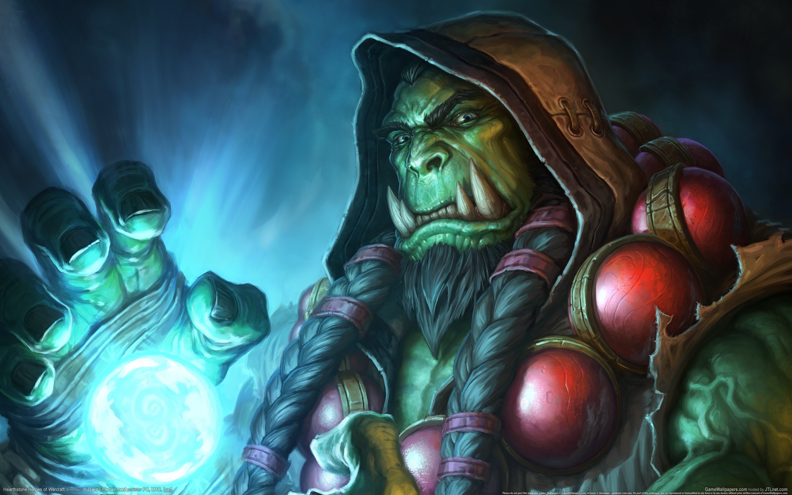 Orc from Hearthstone casting a spell HD Wallpaper