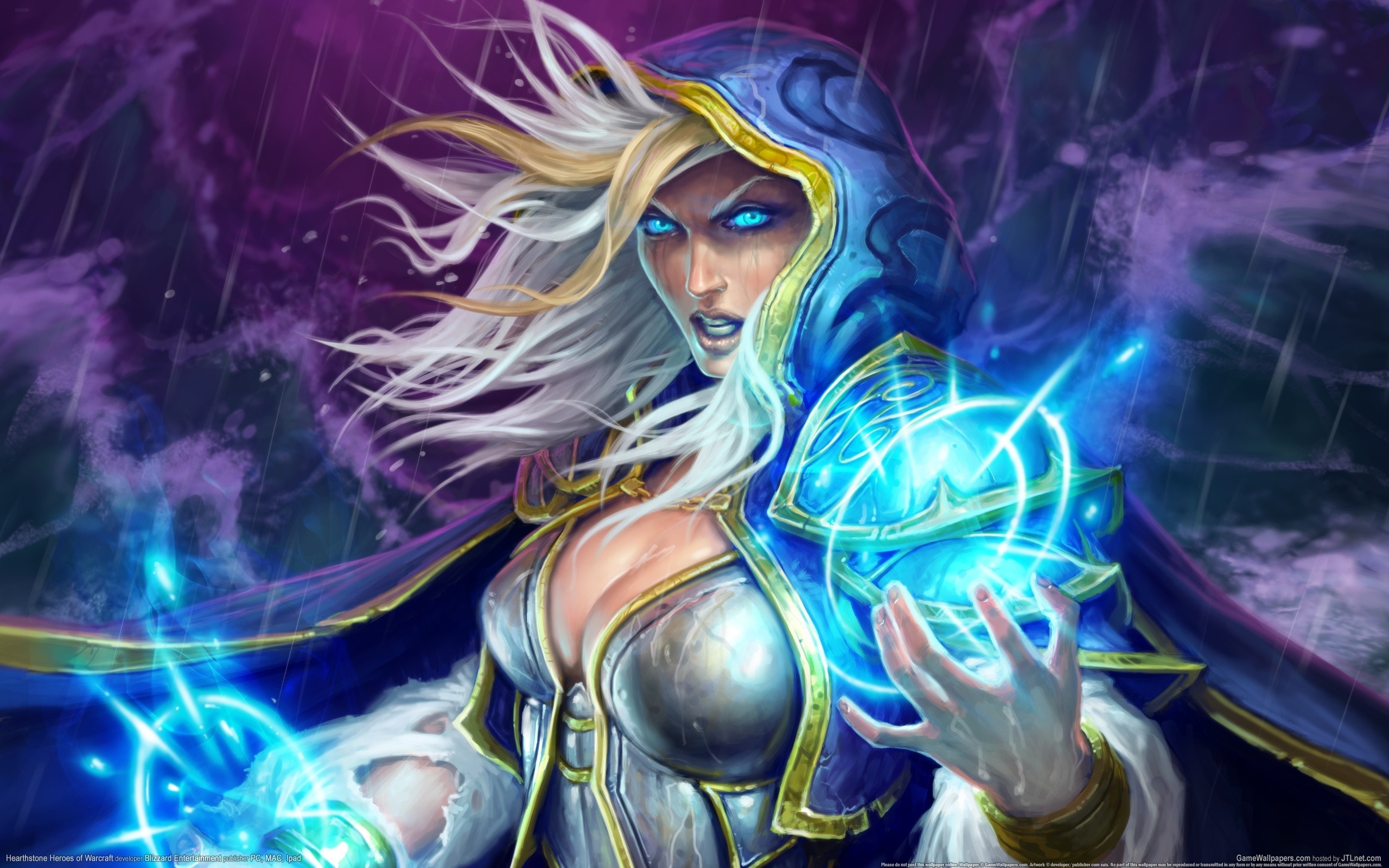 Jaina Proudmo from Hearthstone casting a spell HD Wallpaper