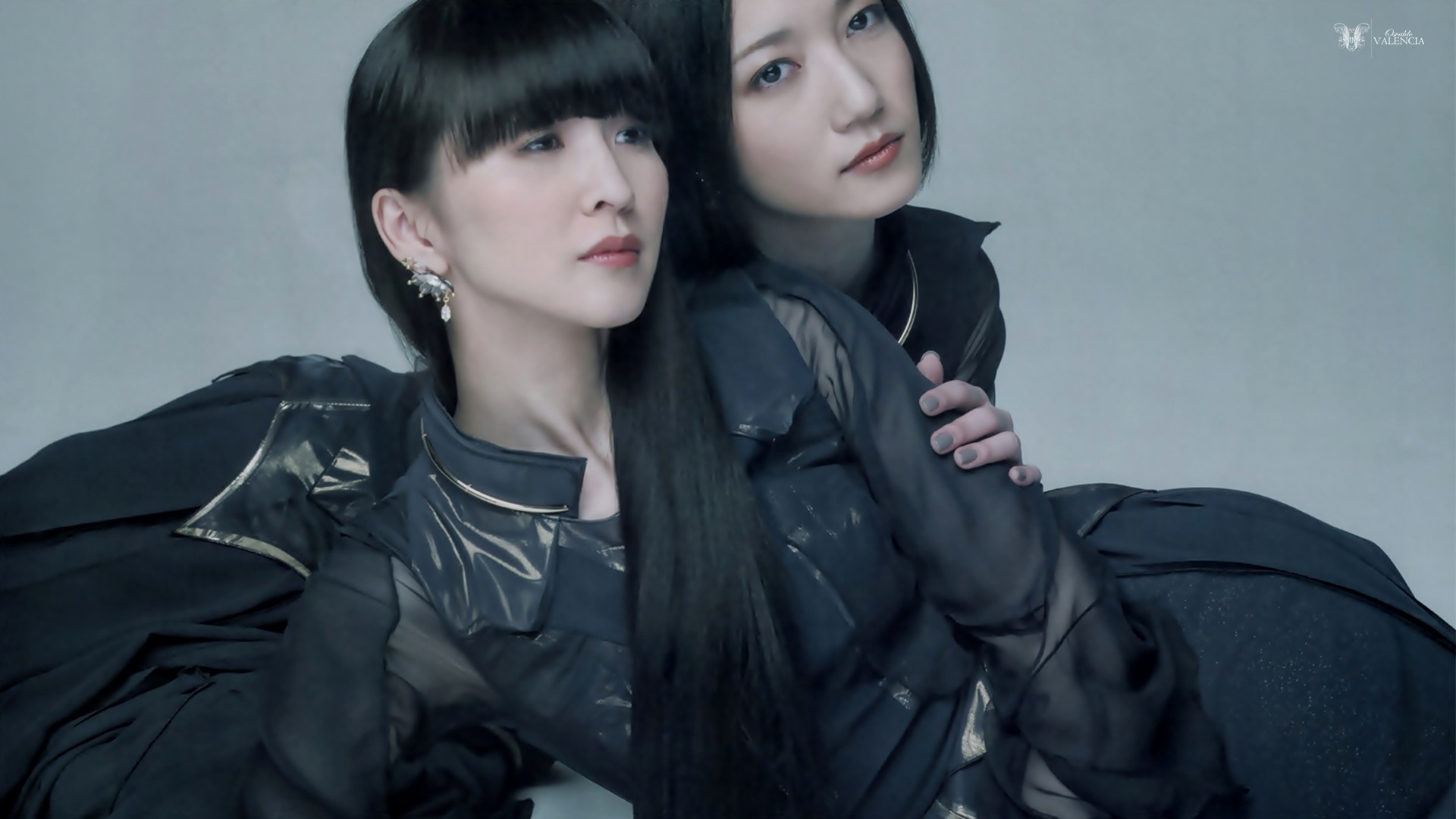 Two women in black costumes, Perfume Band HD Wallpaper