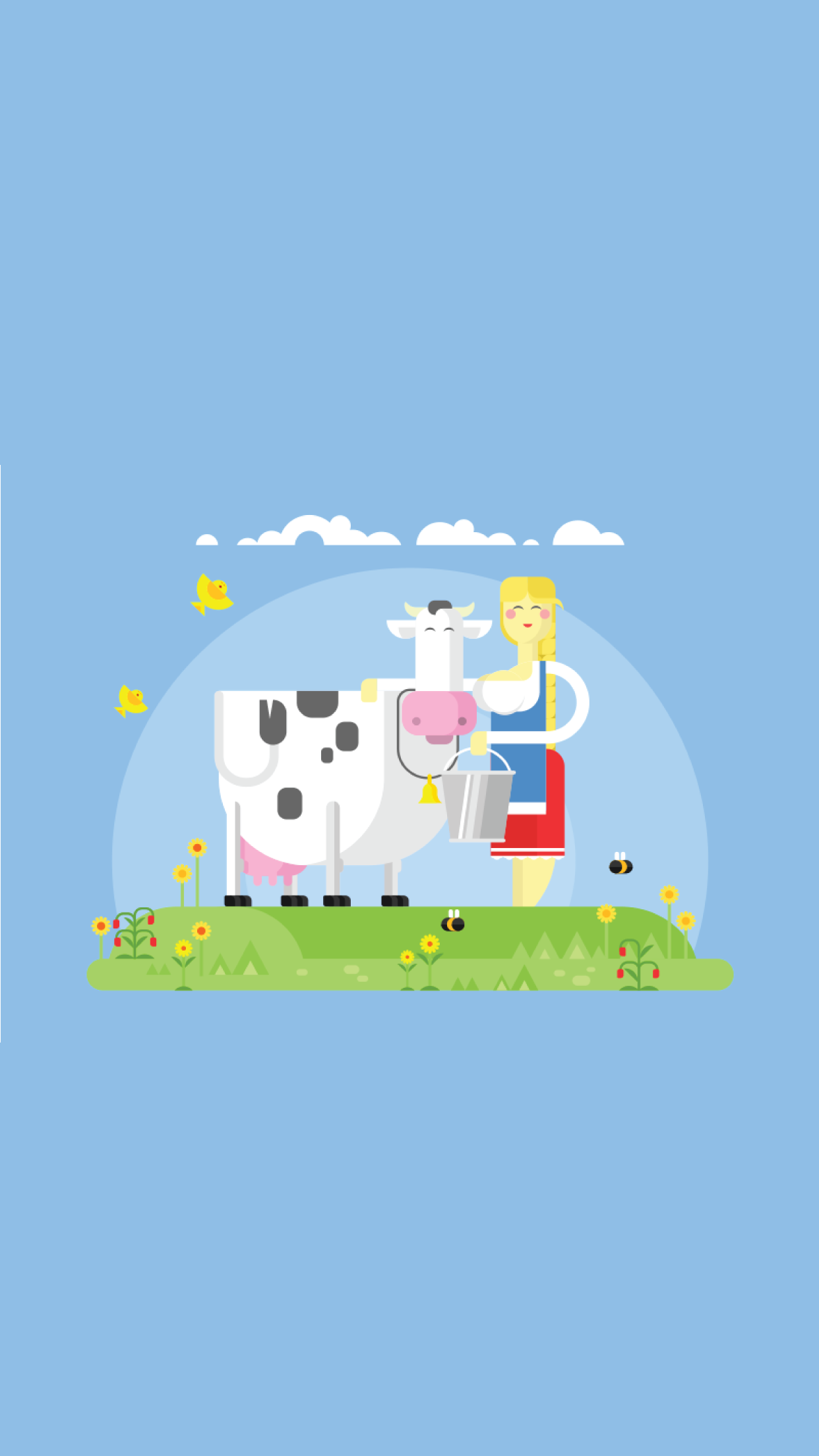Girl milking a cow in a field HD Wallpaper