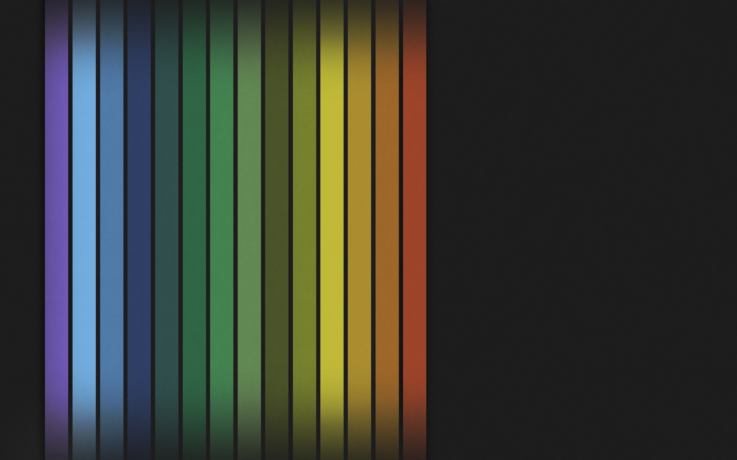 Abstract vertical lines in rainbow colors on black background HD Wallpaper