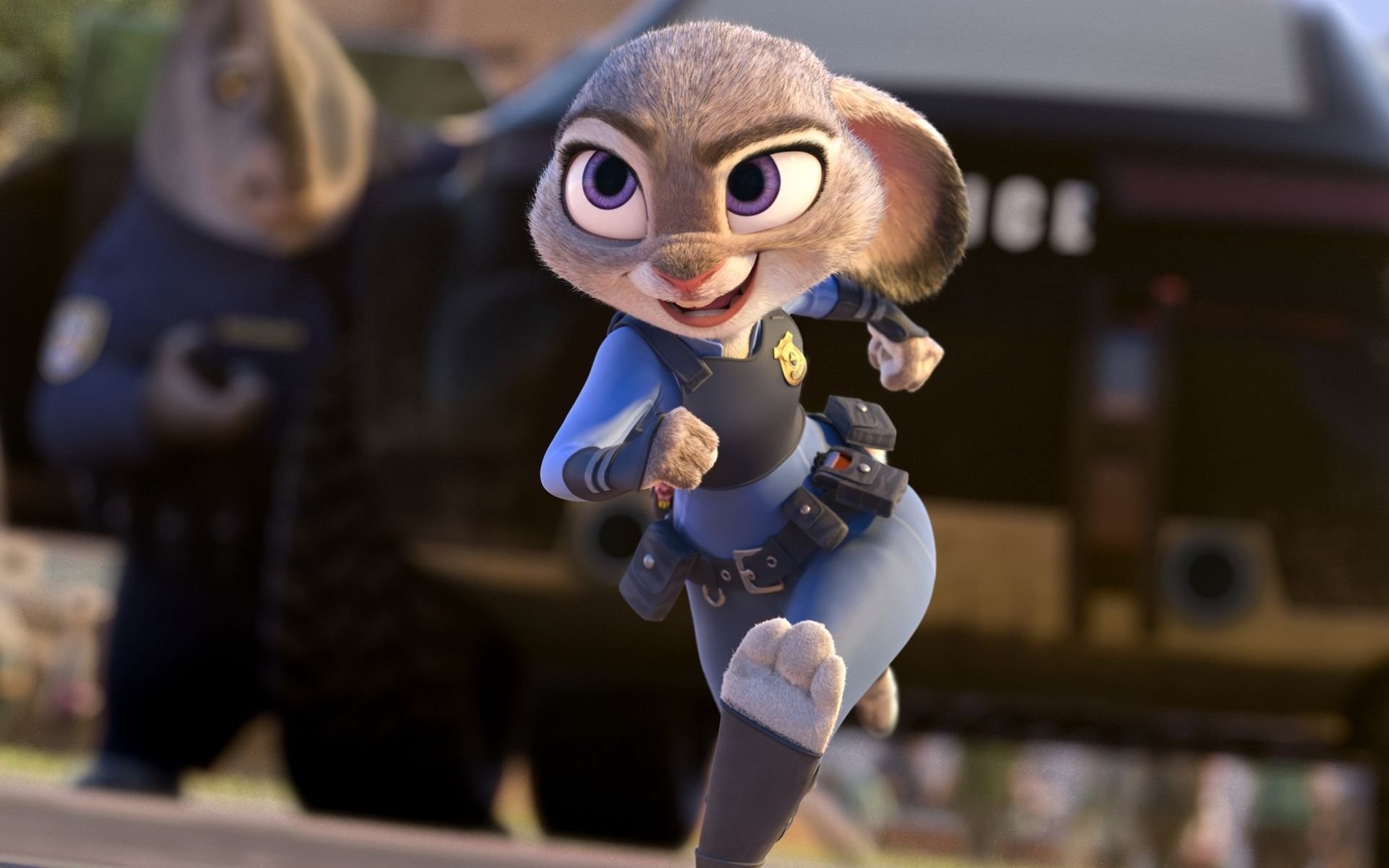 Judy Hopps from Zootopia running HD Wallpaper