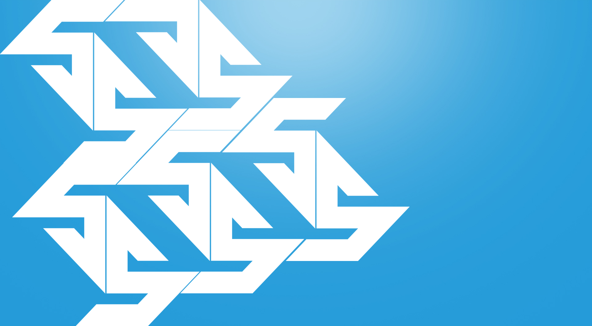 Abstract white geometric shapes on blue gradient HD Wallpaper