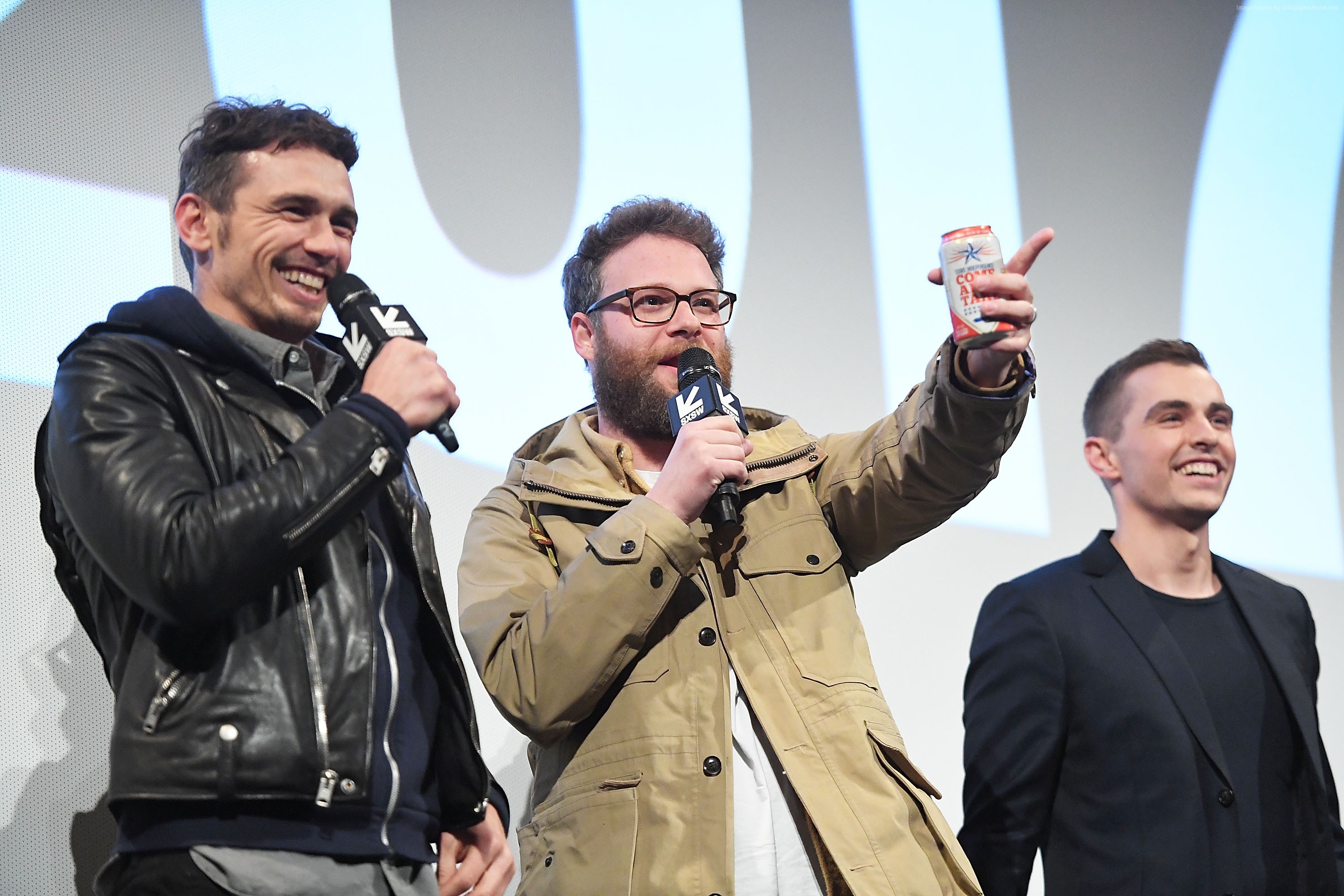 James Franco, Seth Rogen, and Dave Franco at The Disaster Artist HD Wallpaper