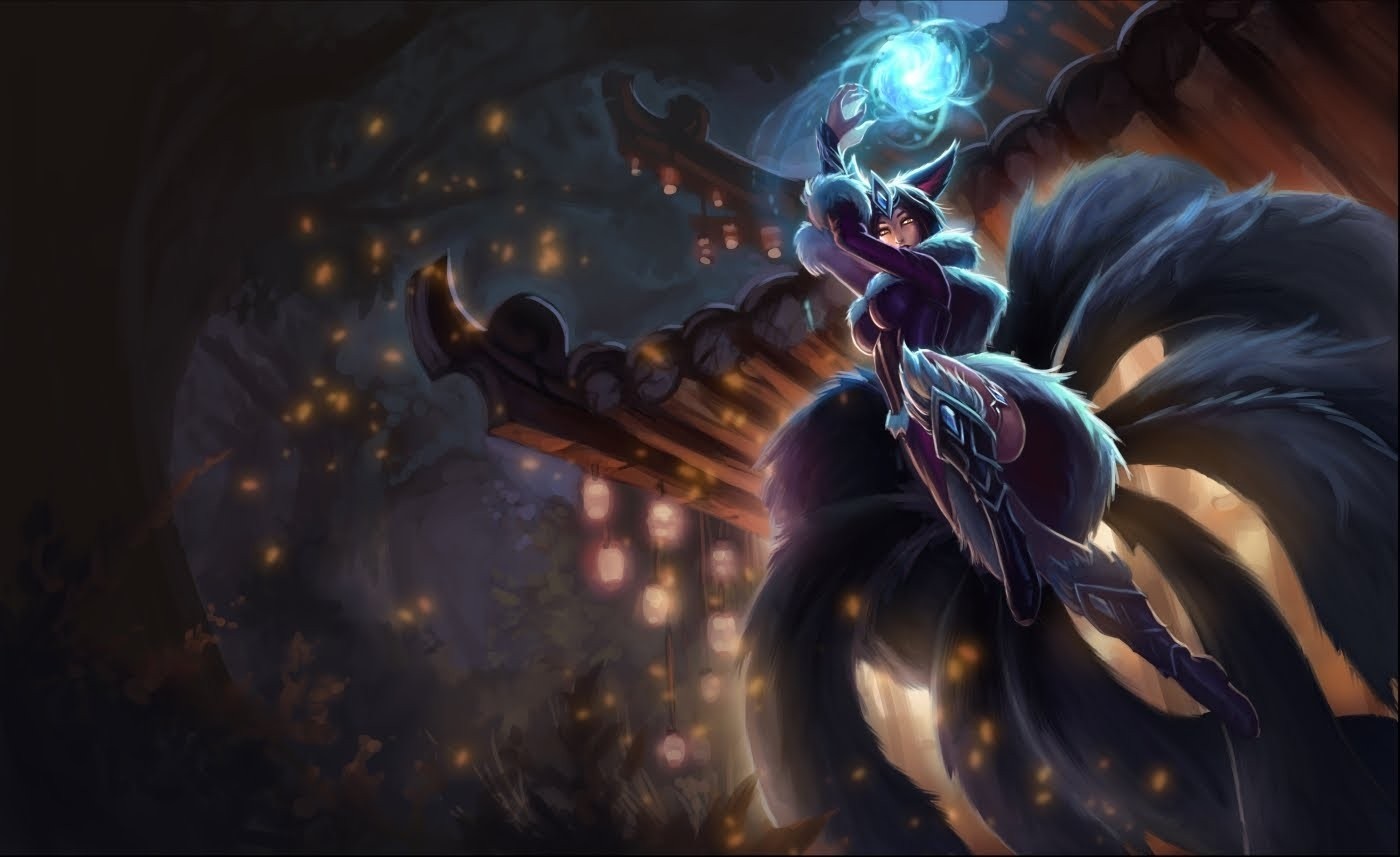 Ahri from League of Legends with magical orb HD Wallpaper